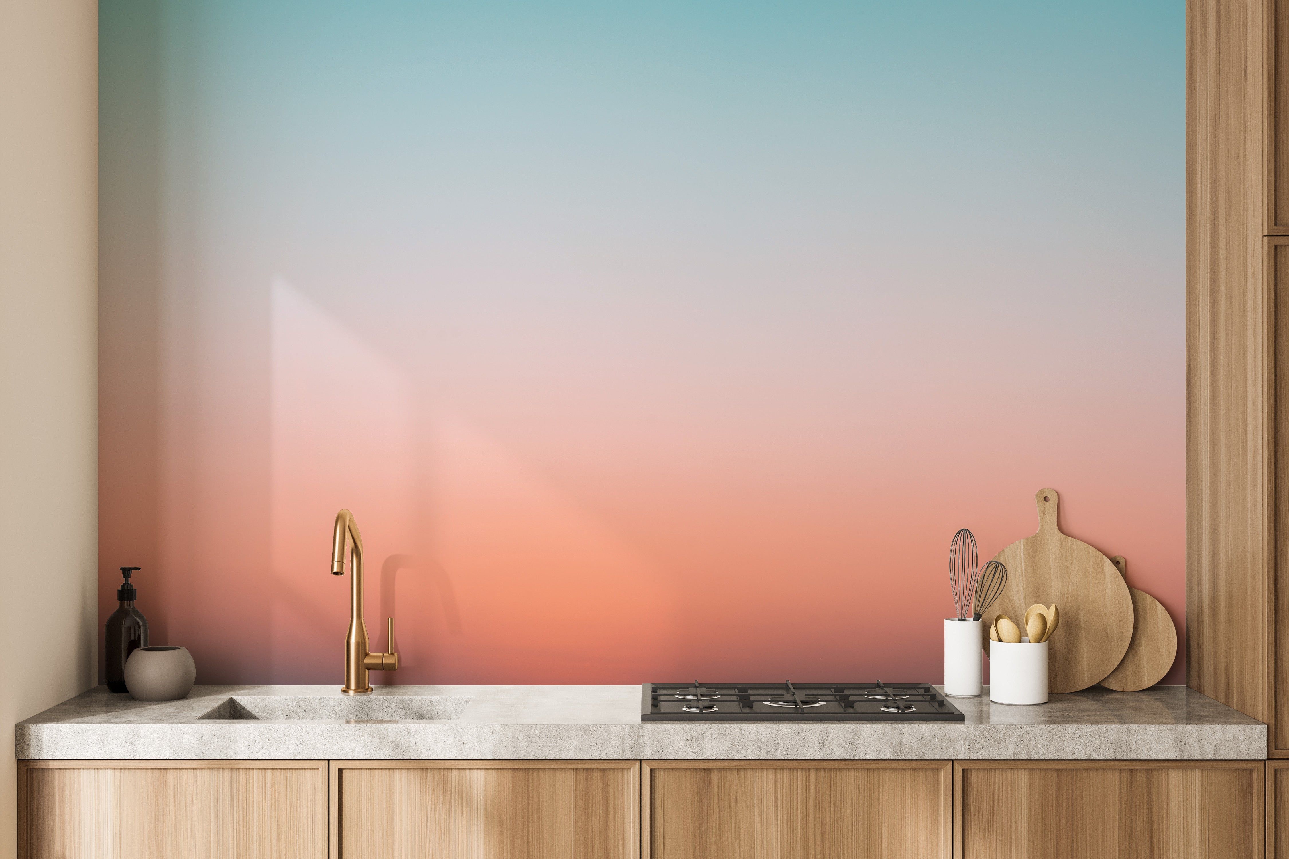 Stunning sunrise-inspired wallpaper mural with gradient serenity.