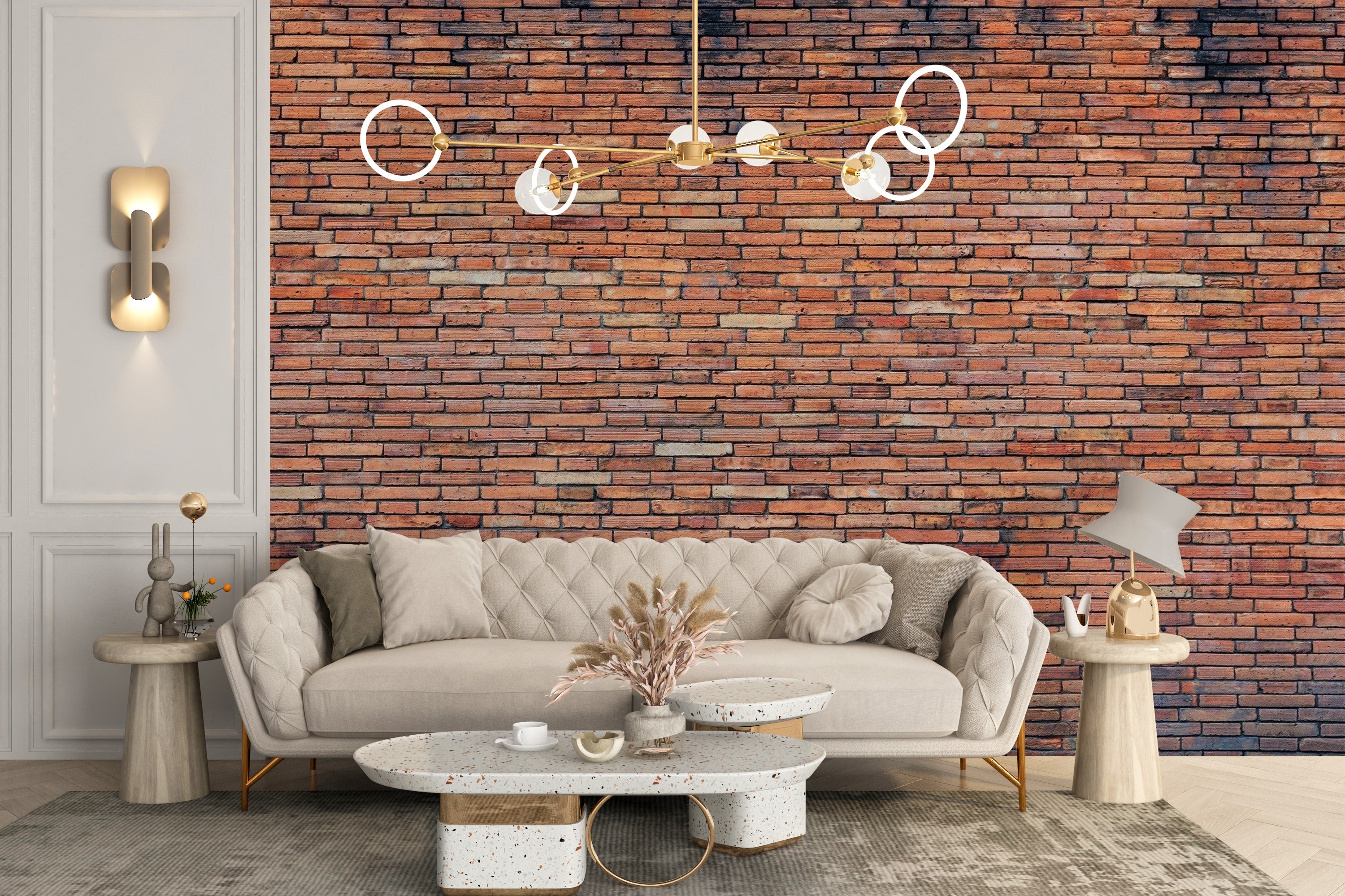 Charming red brick wallpaper for walls