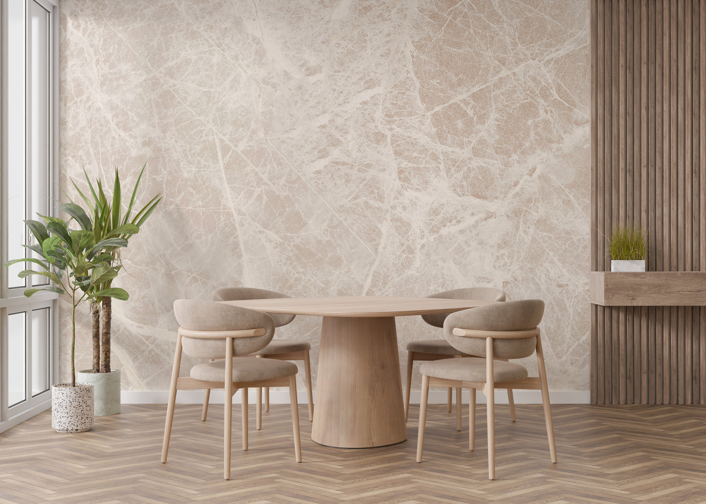 White Carrara Marble Wallpaper Mural