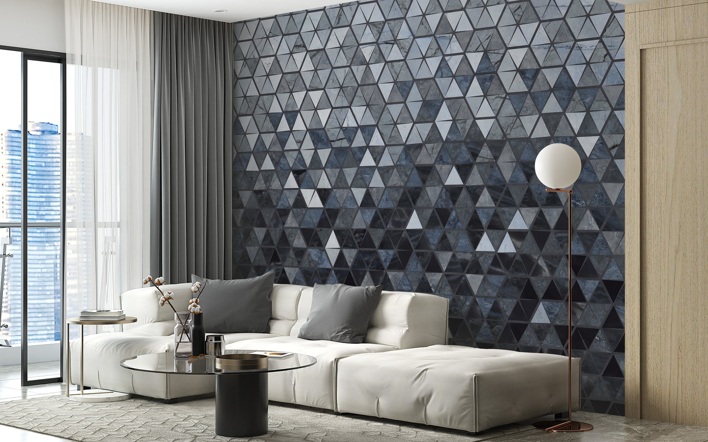 Mosaic Tile Blue Wallpaper Mural
