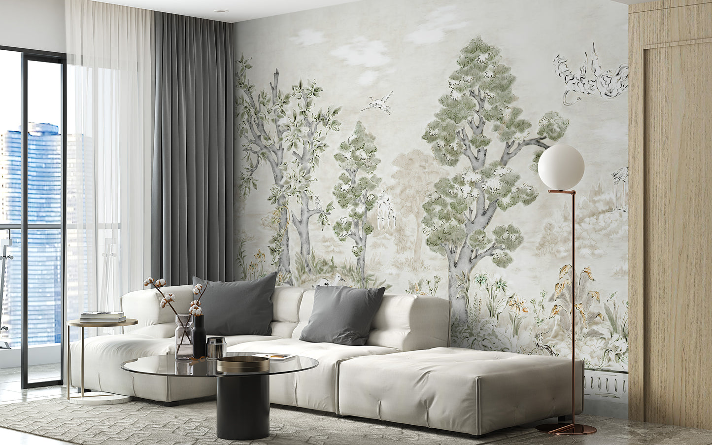 Watercolor Tress Wallpaper Murals