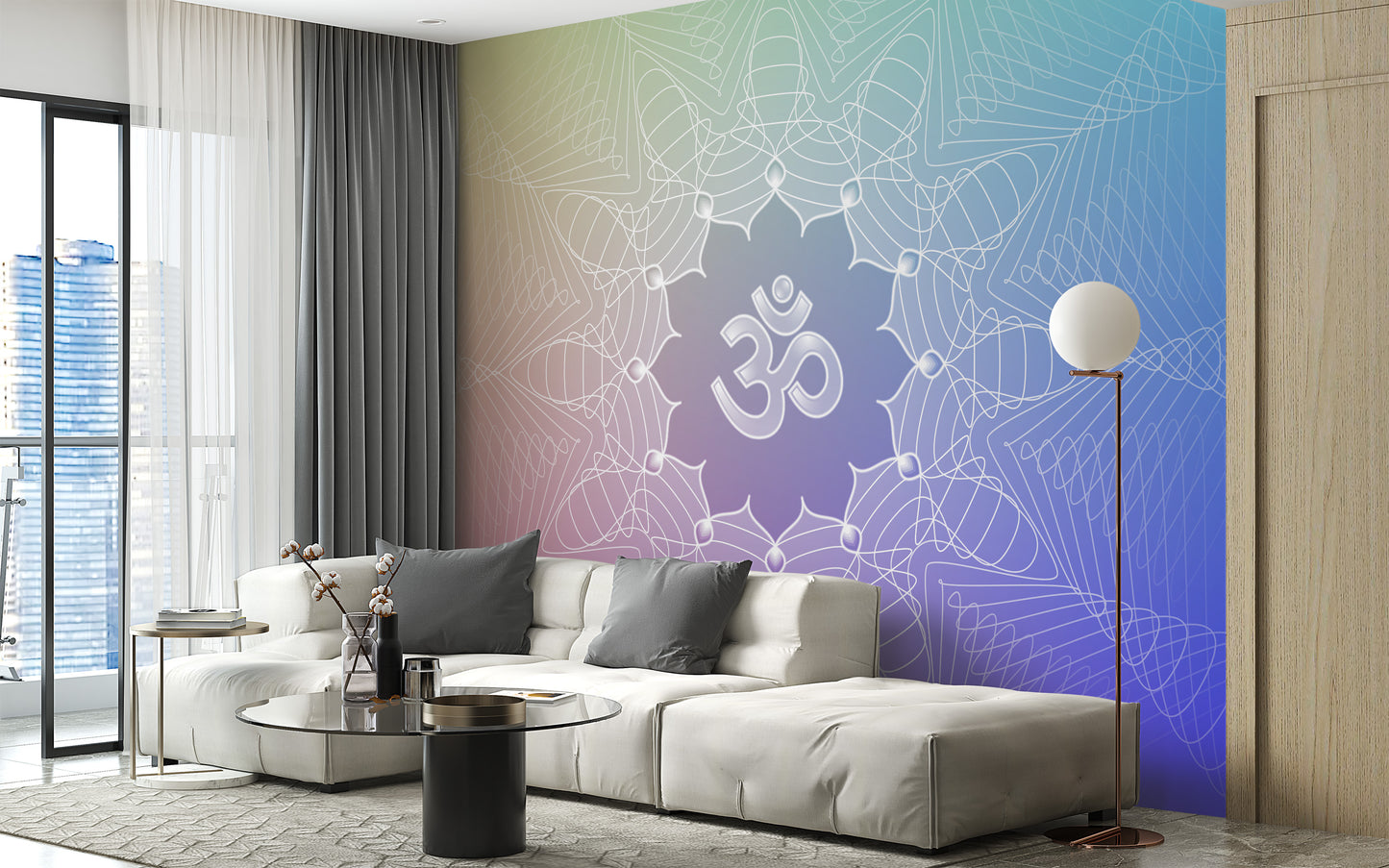 Om Lotus Wall Mural