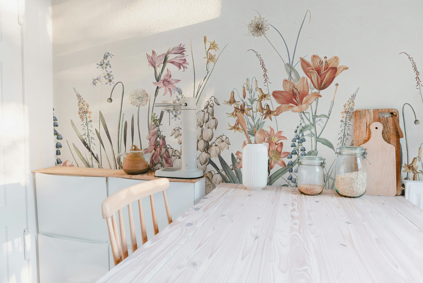 Floral Hand Painted Wallpaper Murals