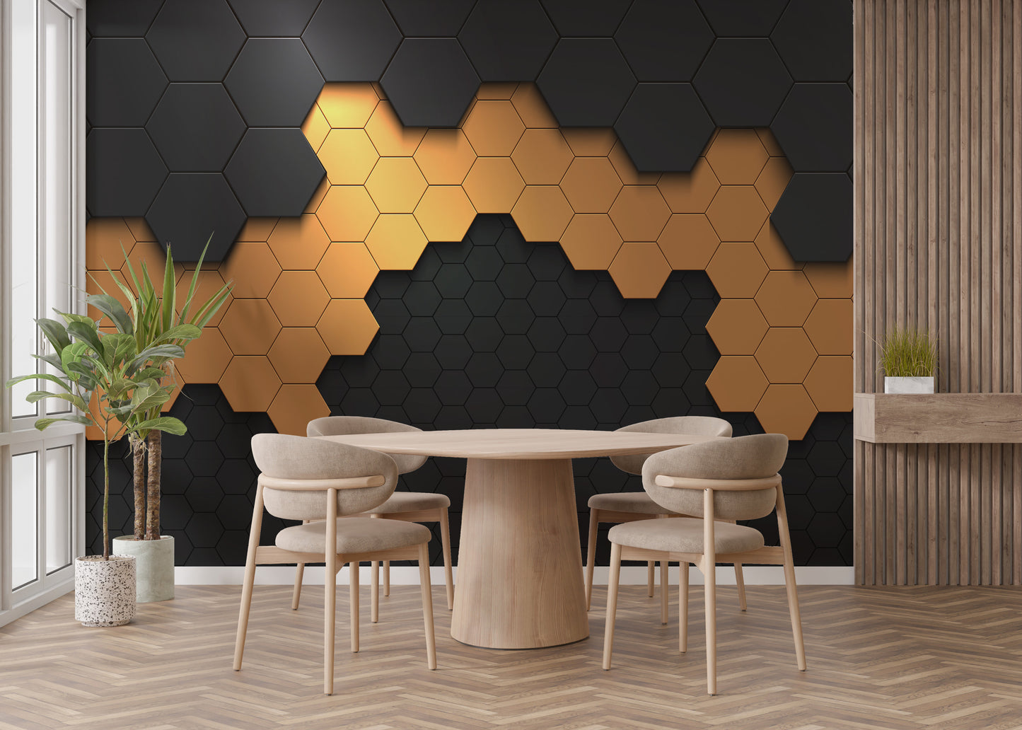 Hexagonal Pattern Wall Mural