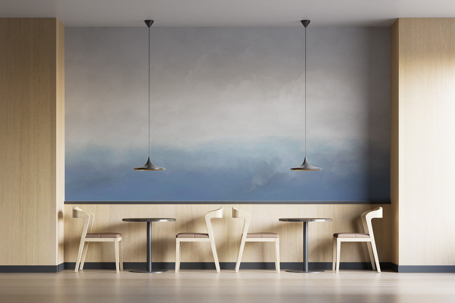 Blue White Sky Wallpaper Mural