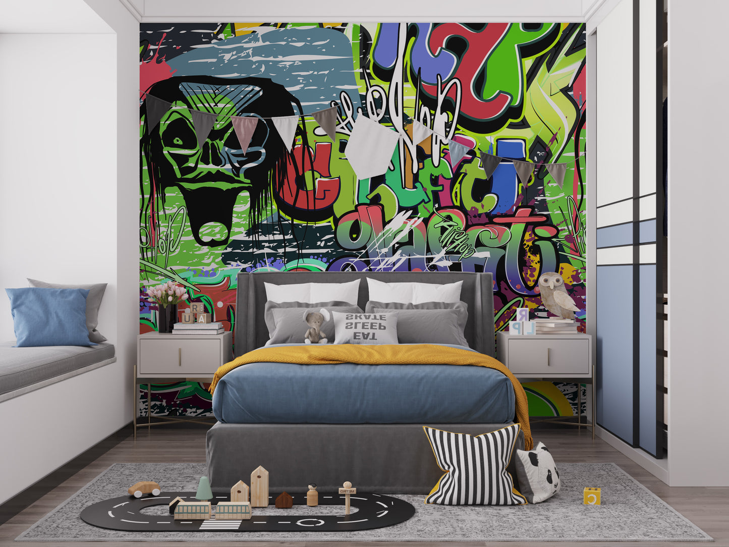 Vibrant Graffiti Wall Mural