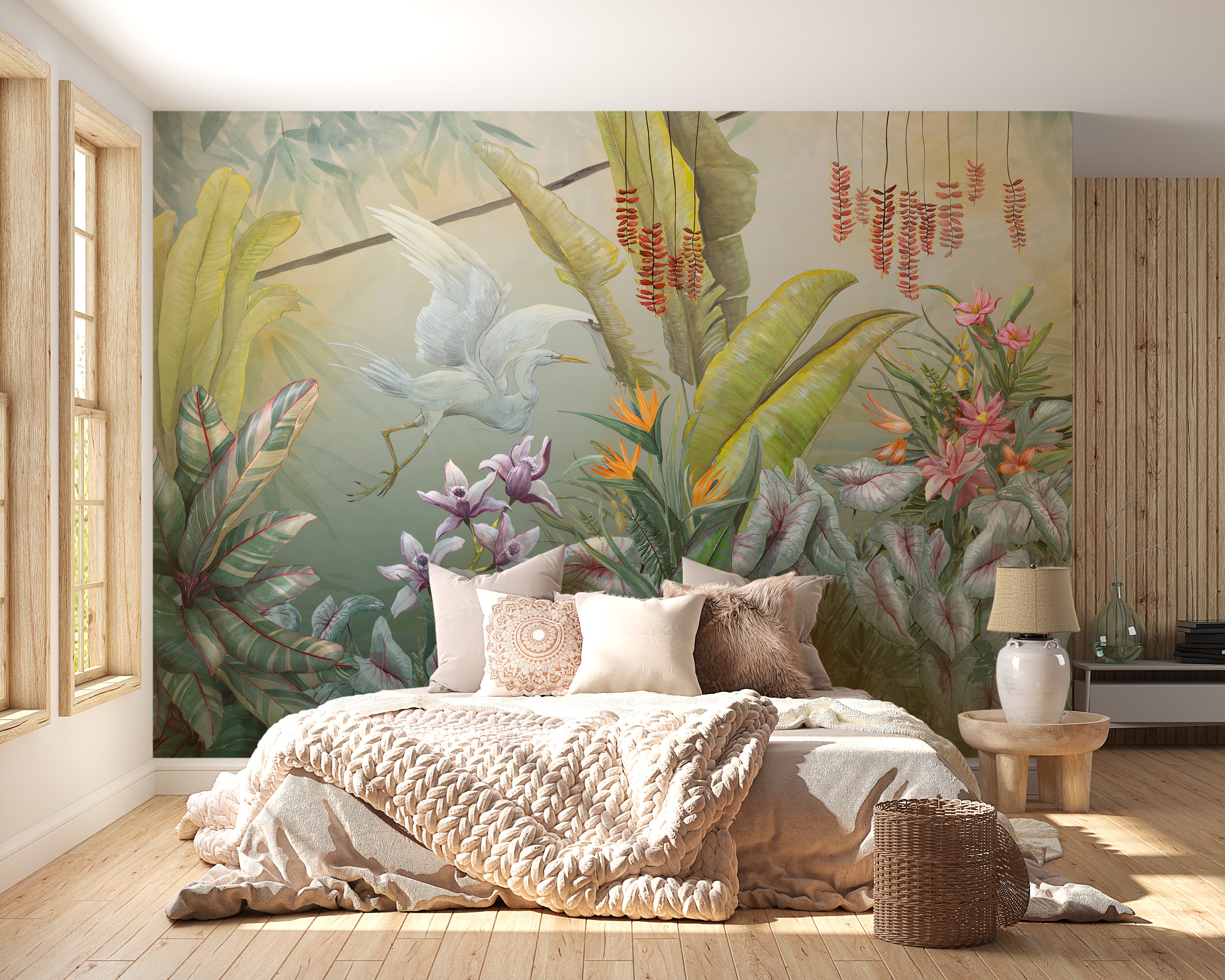 Green Plants & Flowers Wallpaper Mural