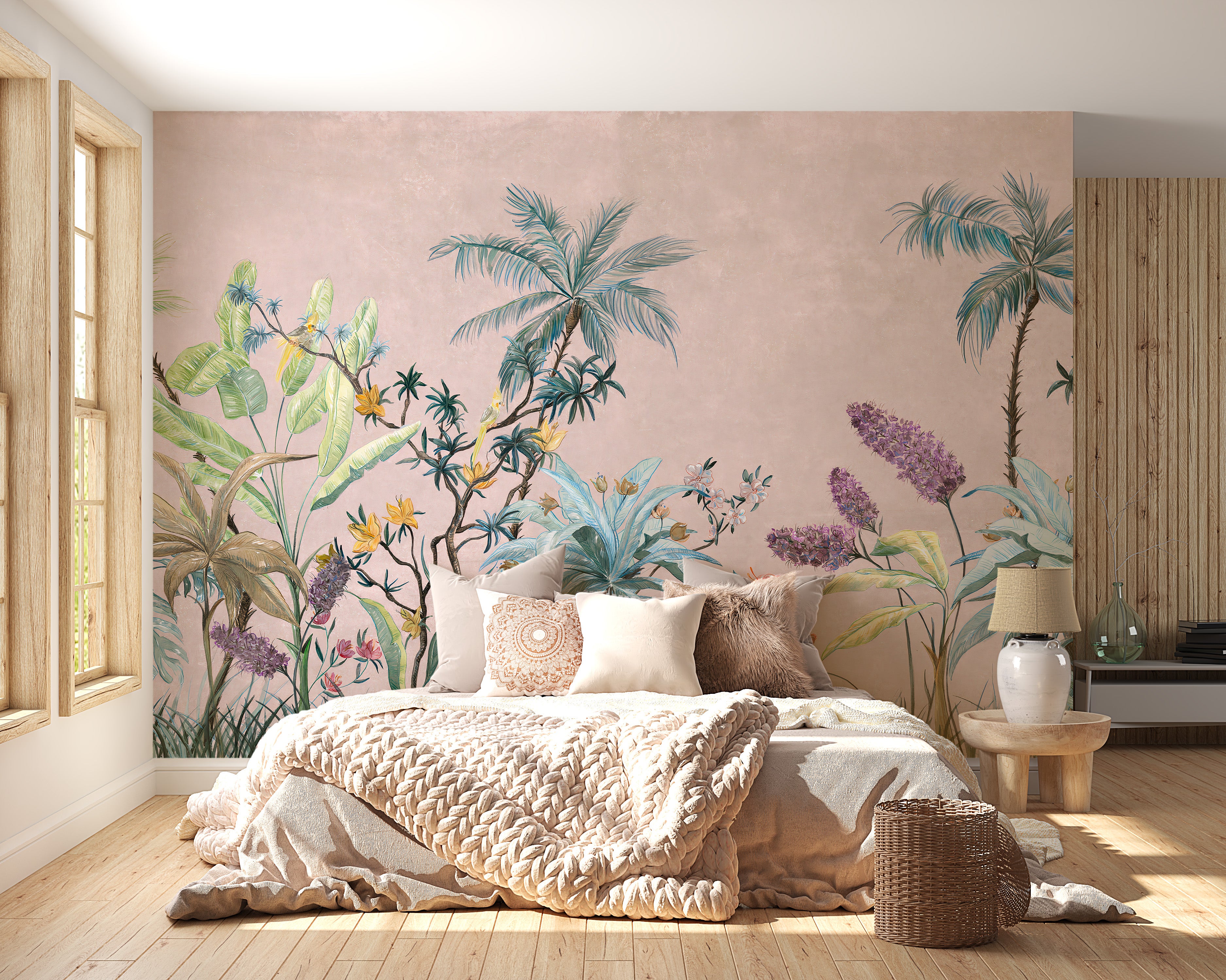 Boho Flowers Wallpaper Murals - Giffywalls