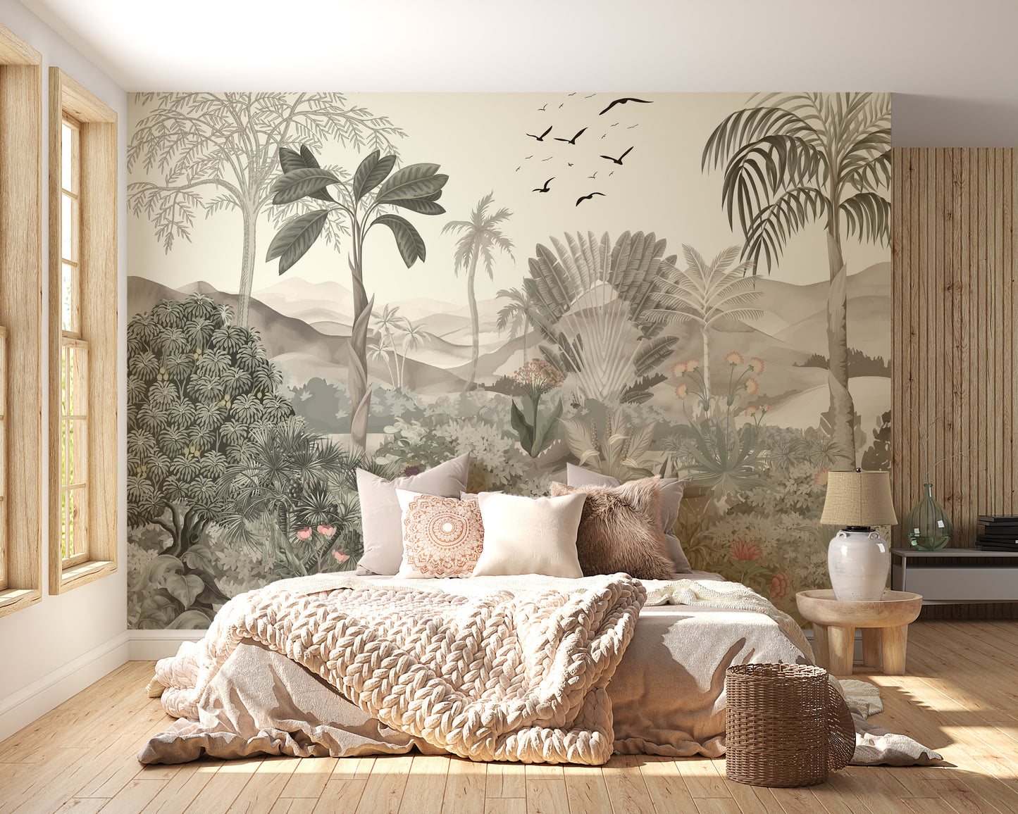 Nature-inspired tropical forest wallpaper
