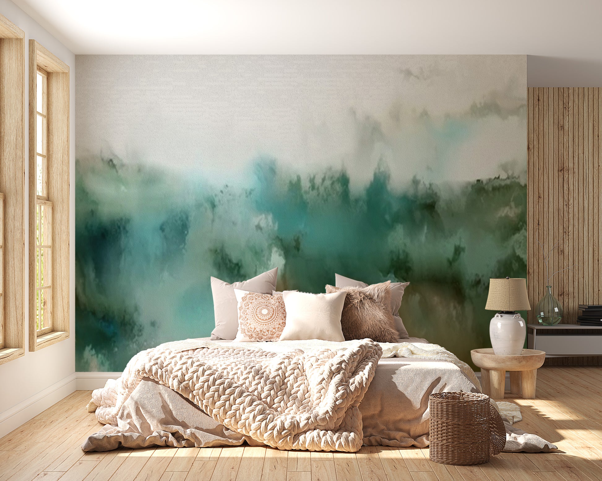 Light Turquoise Watercolor Wallpaper
