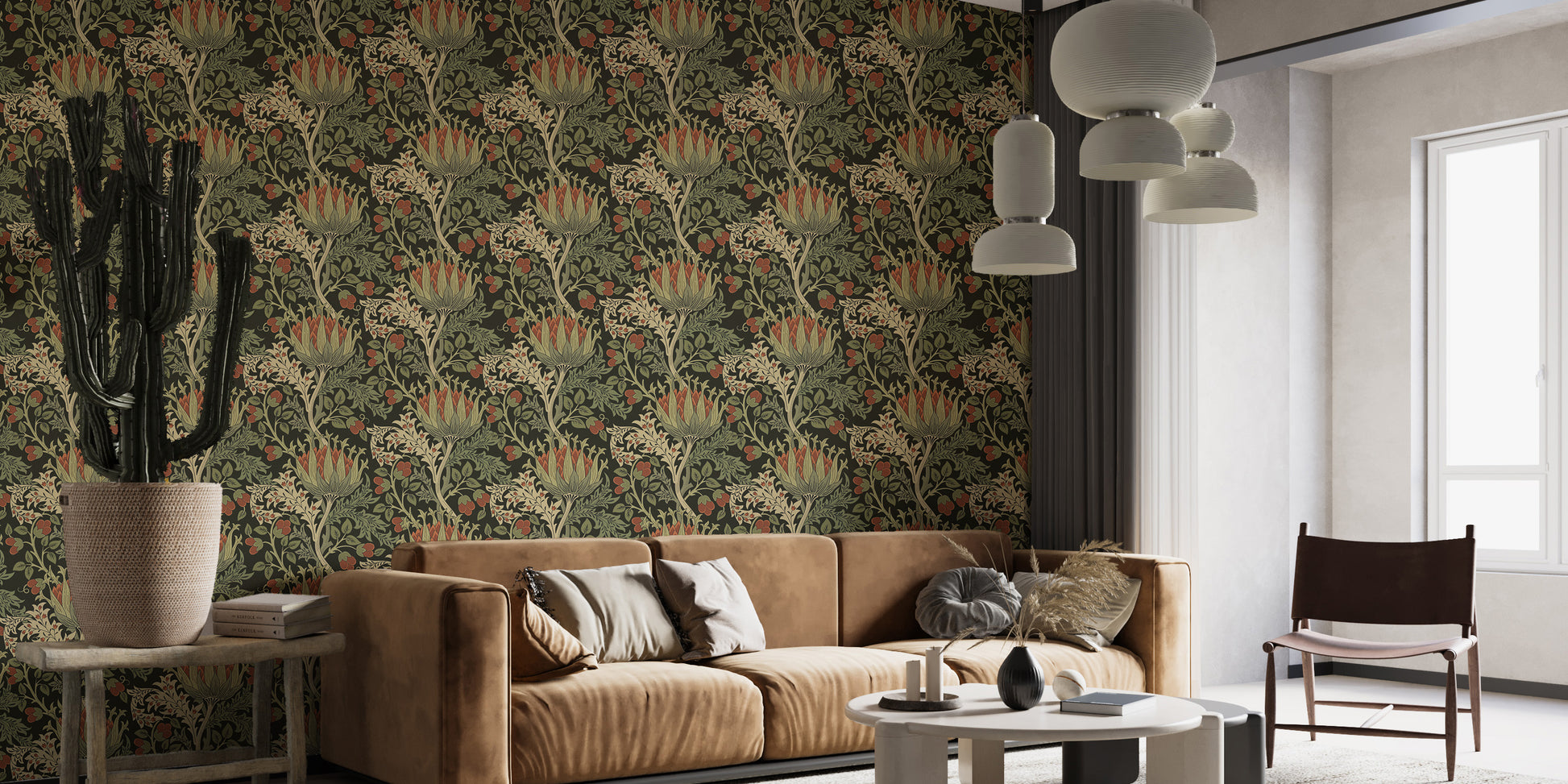 Floral pattern mural with timeless beauty