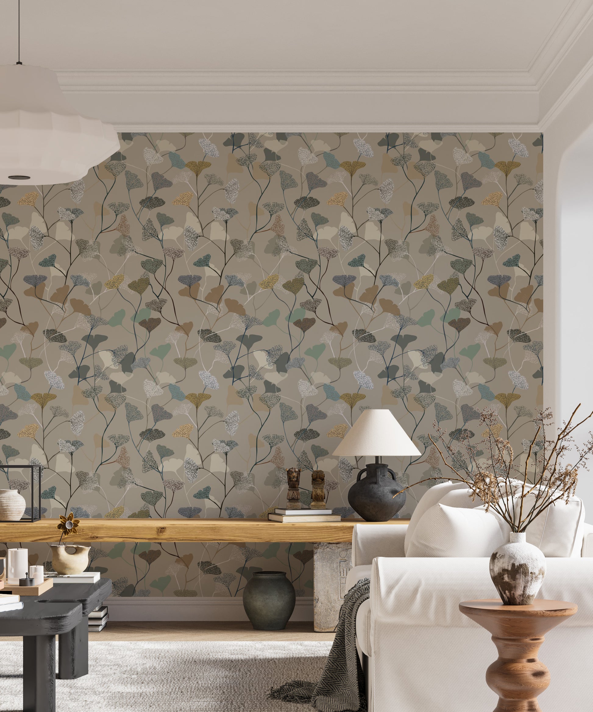 Sophisticated botanic wallpaper for modern decor