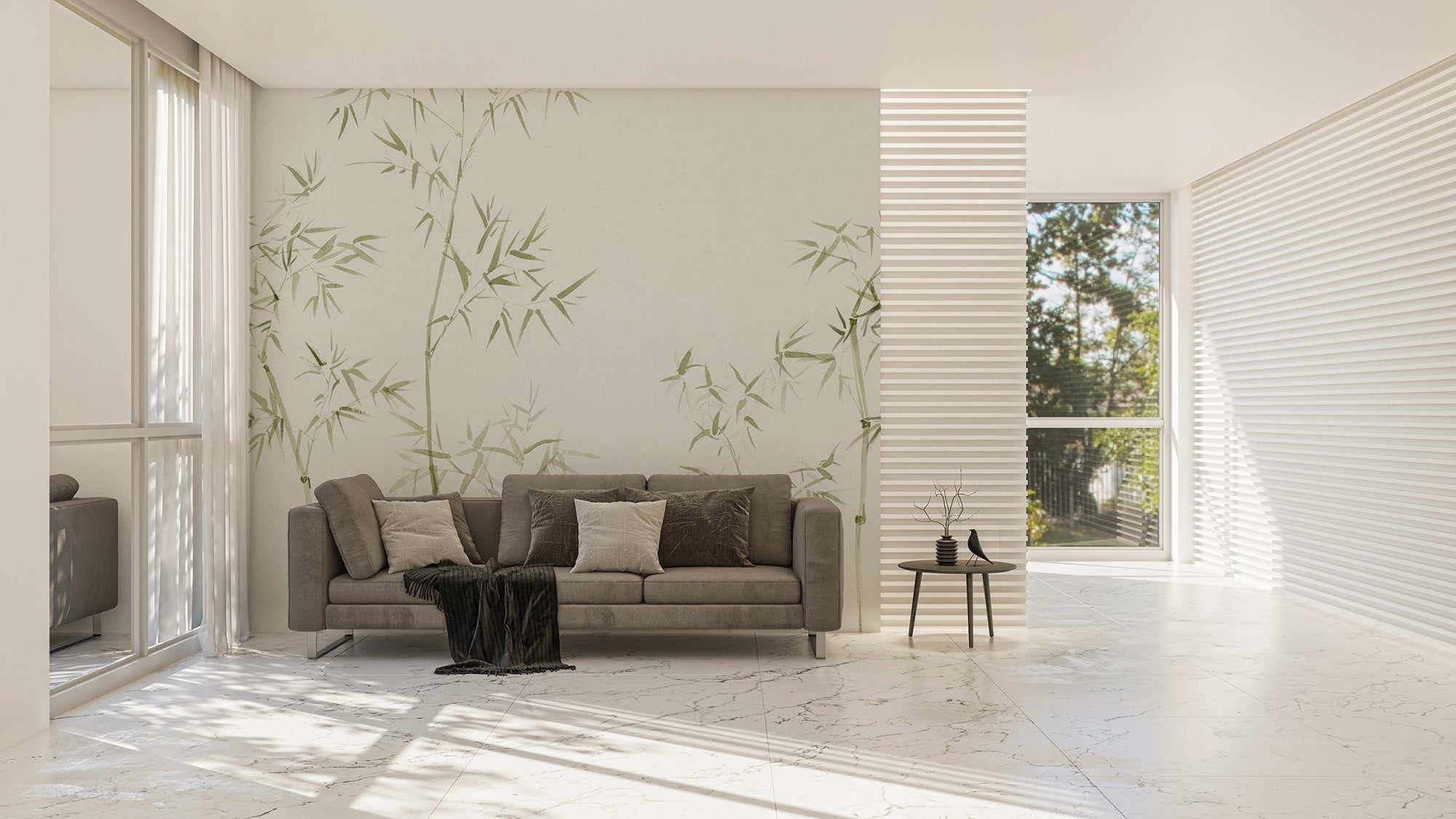 Calming bamboo tree wallpaper for homes