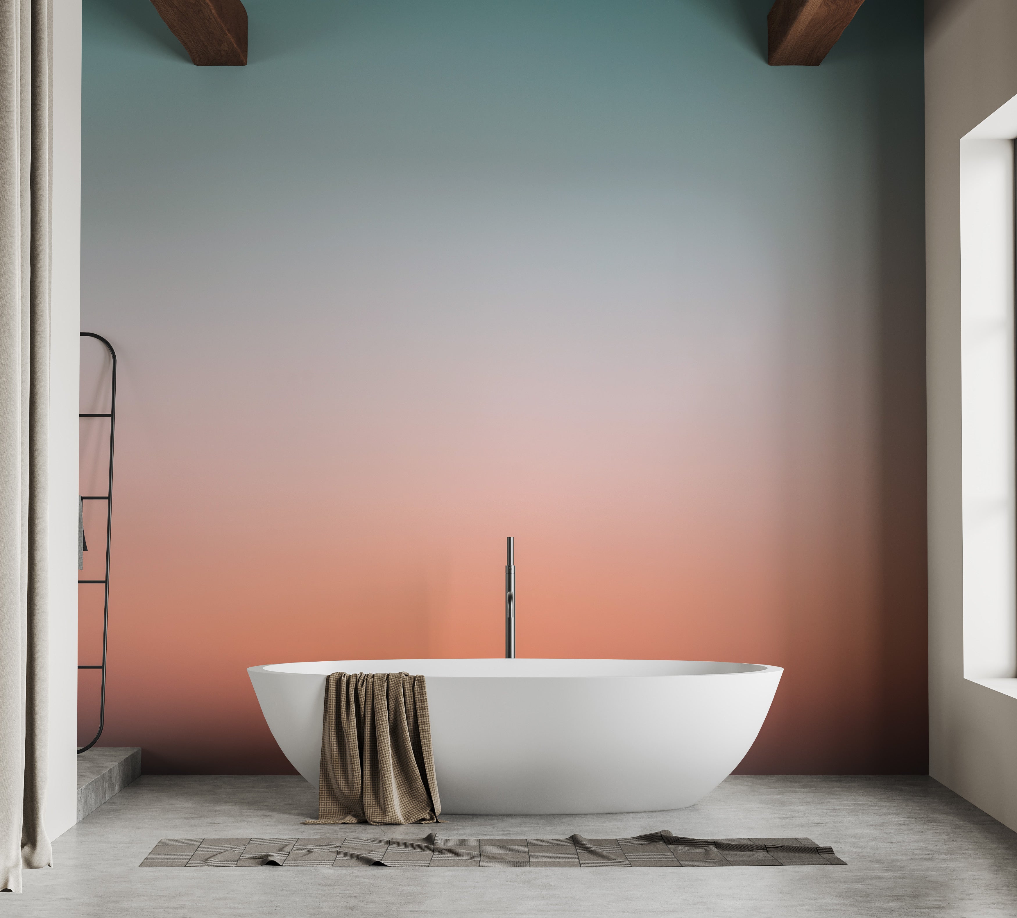 Serene sunrise sky gradient wall mural wallpaper for tranquil spaces.