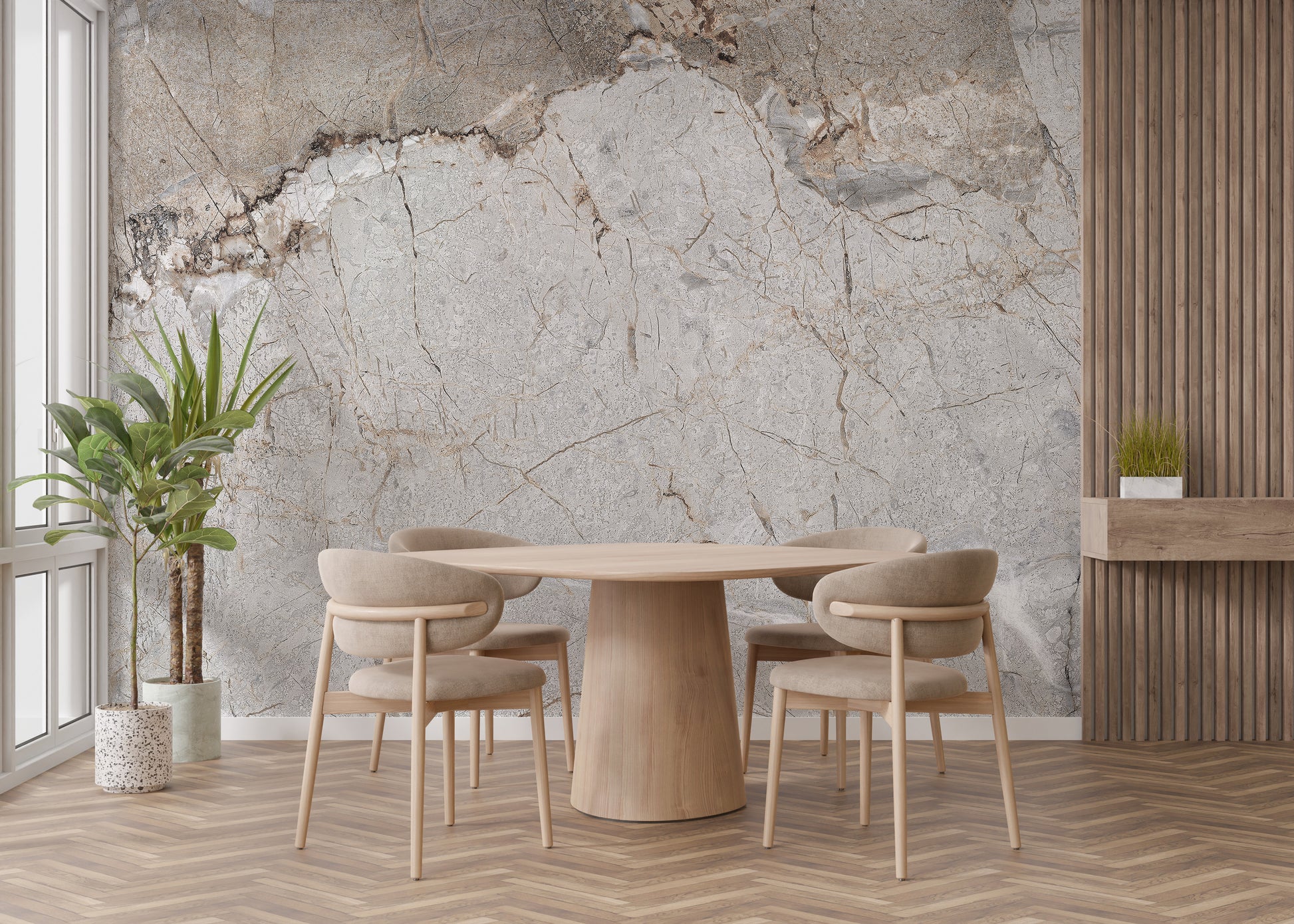 Classic marble veining wallpaper pattern