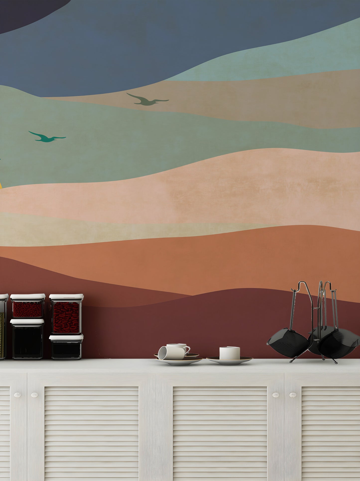 Abstract Sunrise Wallpaper Mural