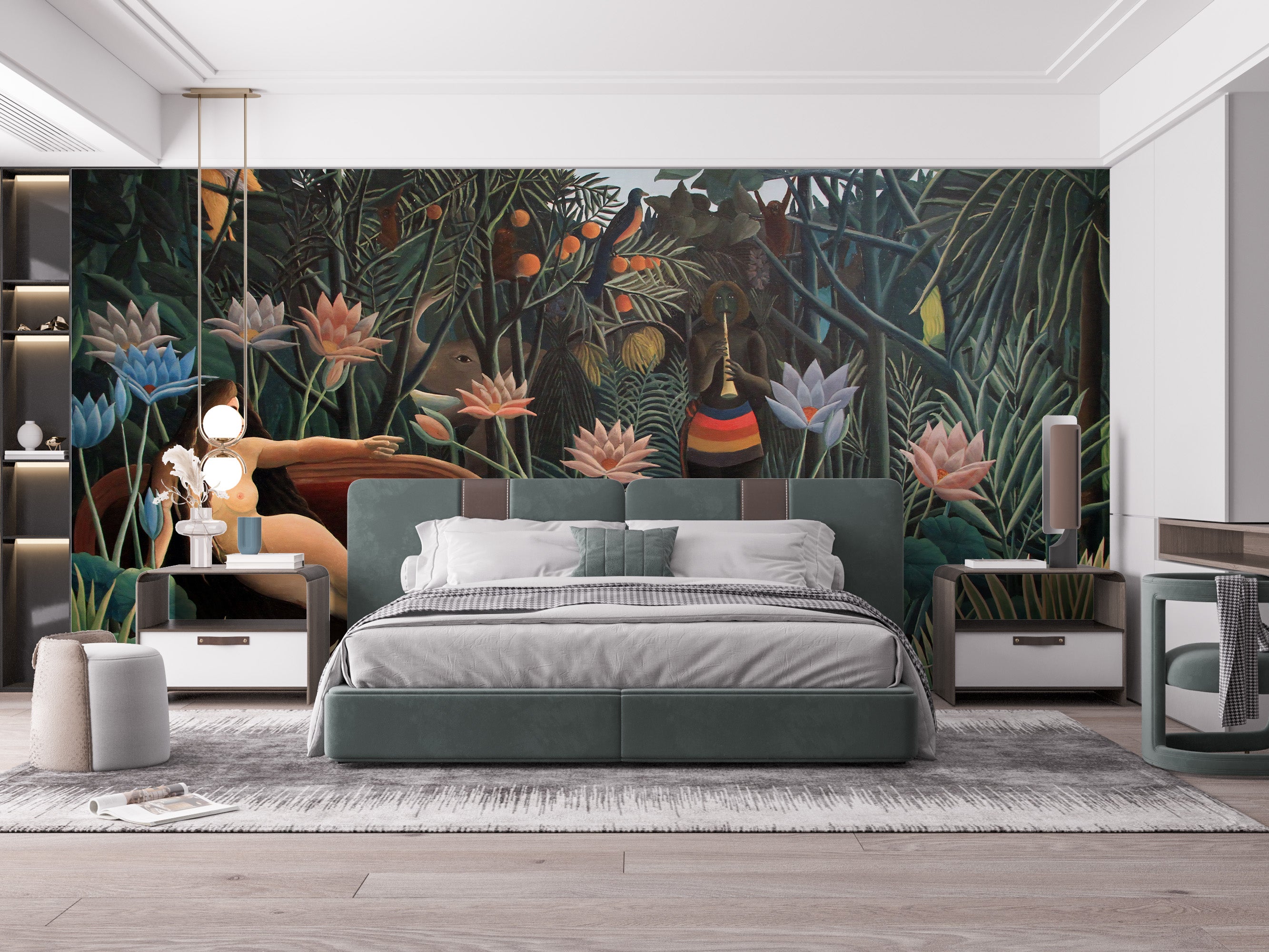 Forest-Inspired Tribal Mural Wallpaper