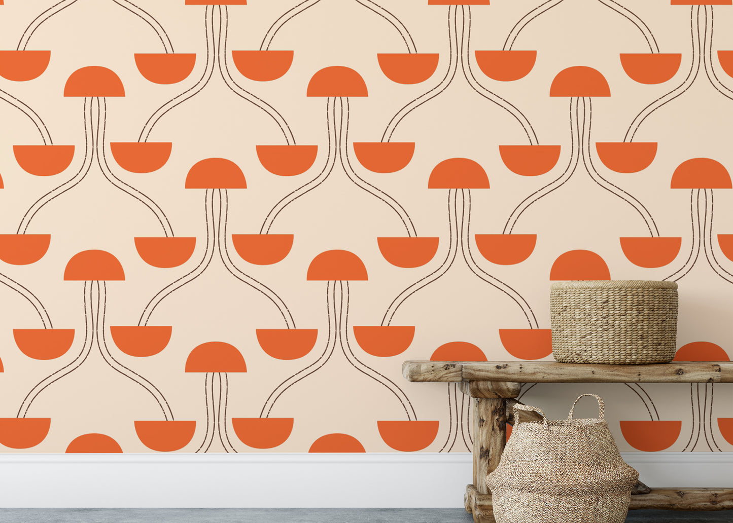 Elegant Mindfulness Zen Orange Wallpaper design
