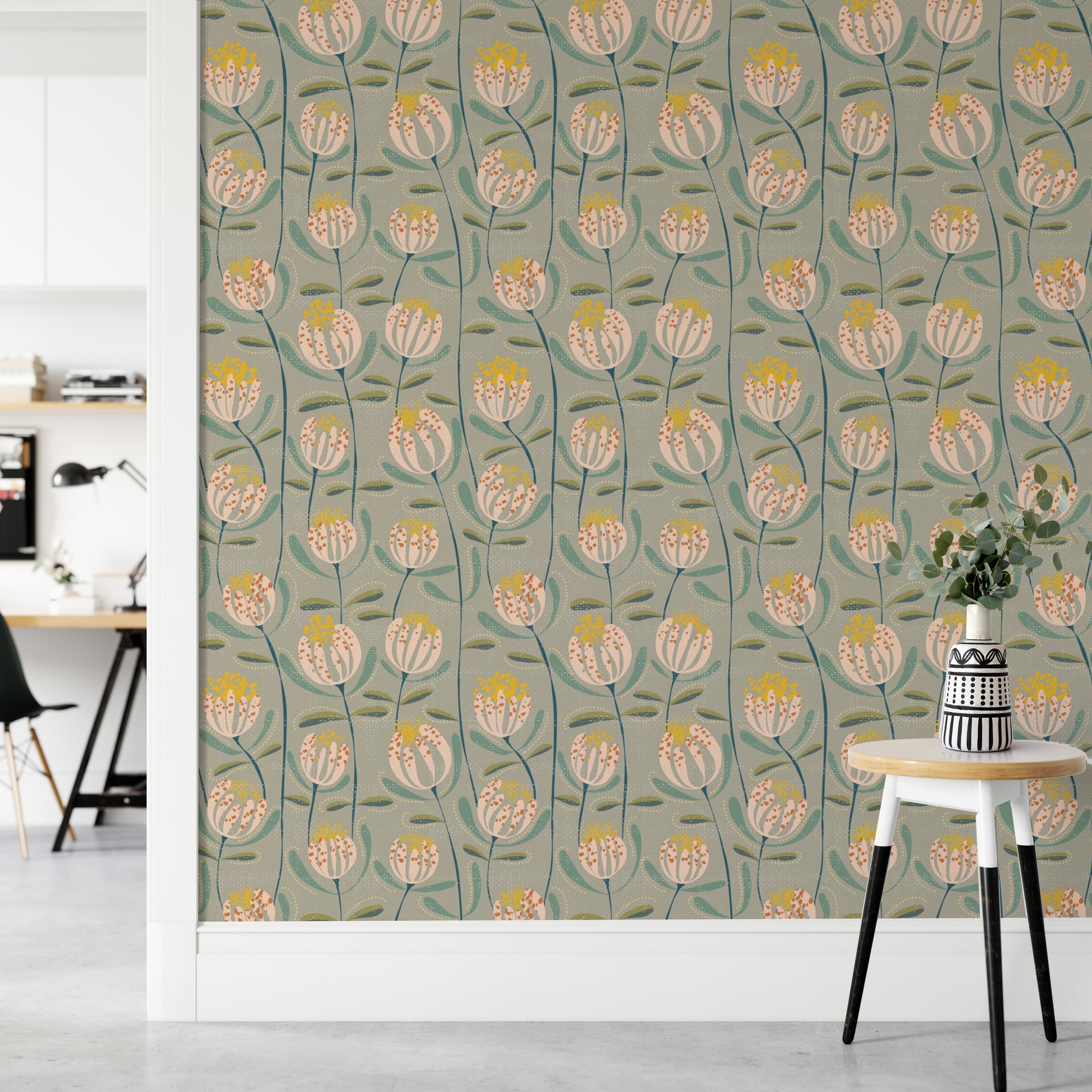 Blooming elegance wallpaper for Scandinavian decor