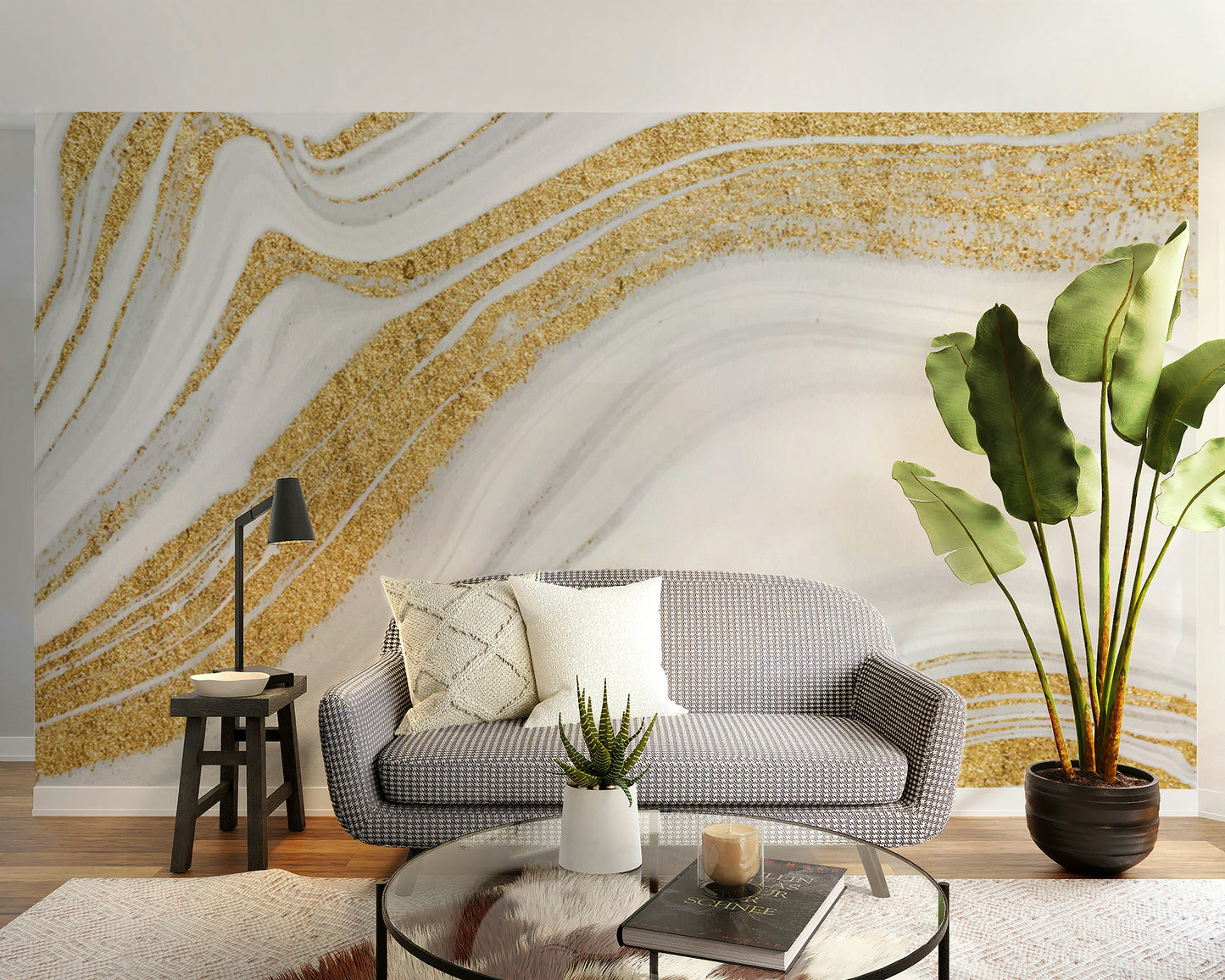 White Gold Marble Wallpaper Mural