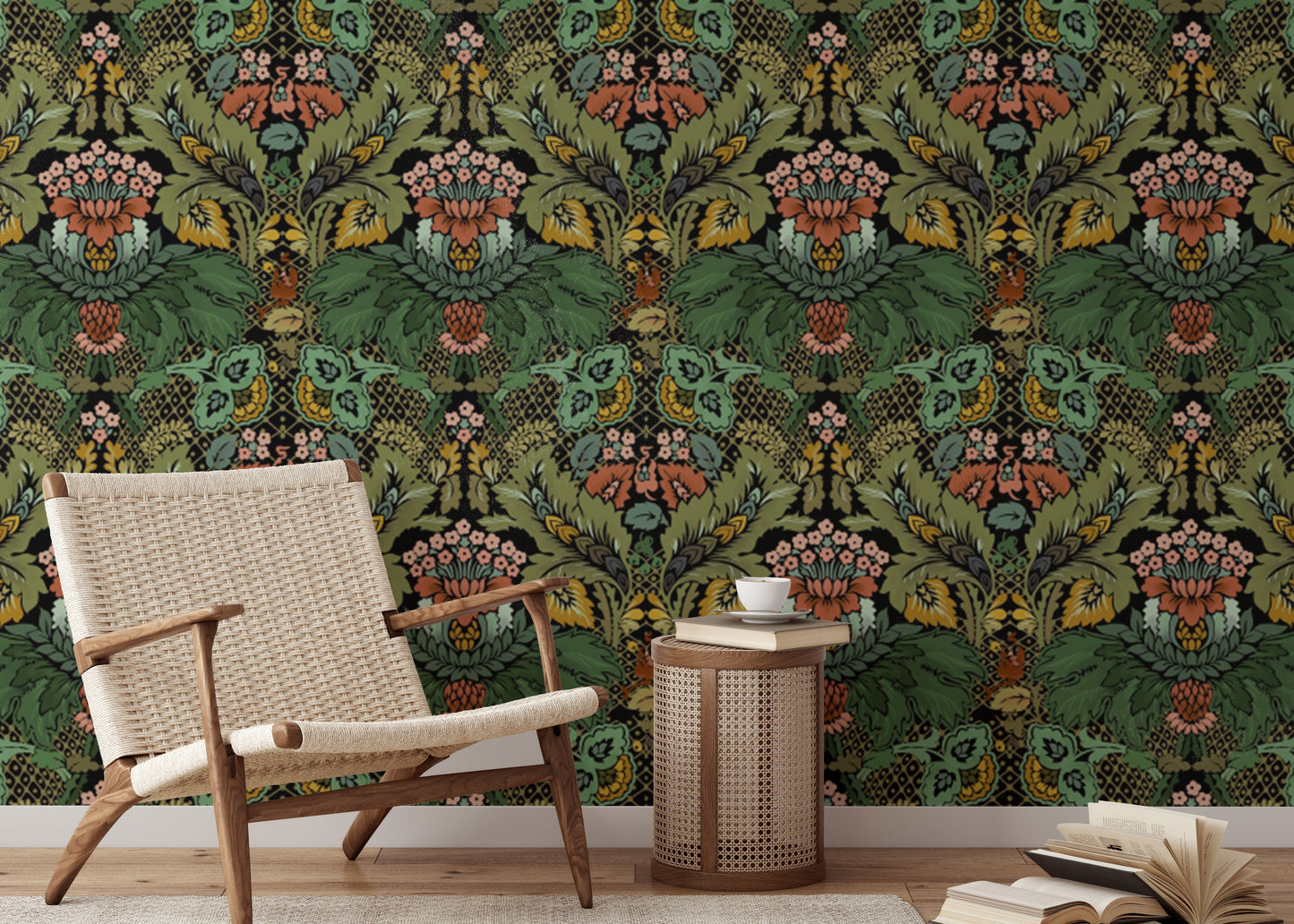 Stylish Victorian wallpaper with delicate, elegant floral motifs.
