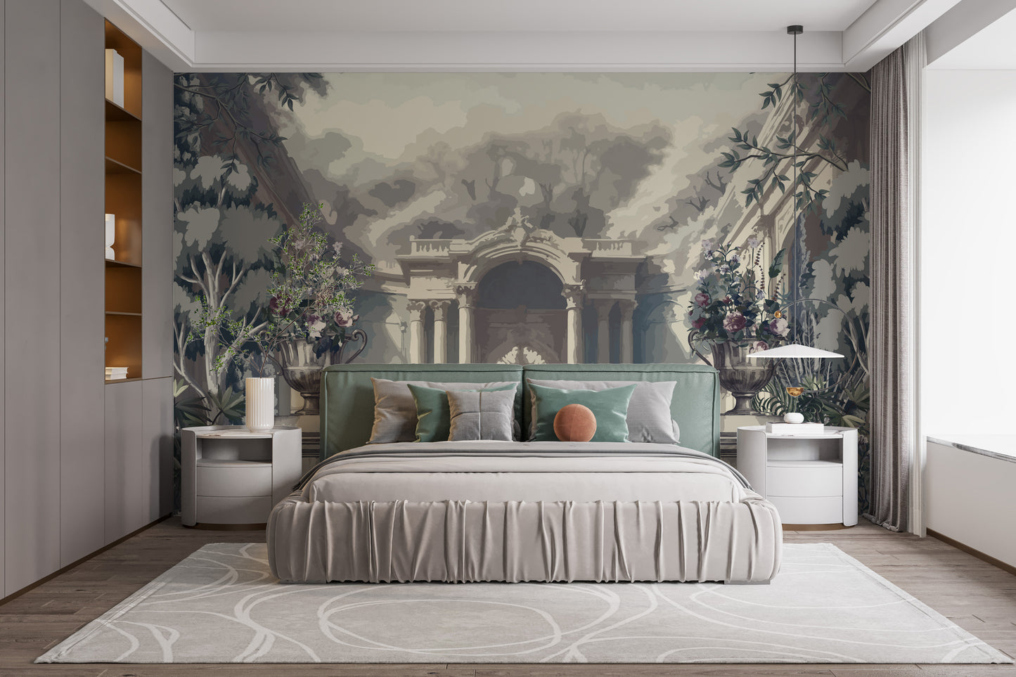 Dreamy tropical skyline wall mural art
