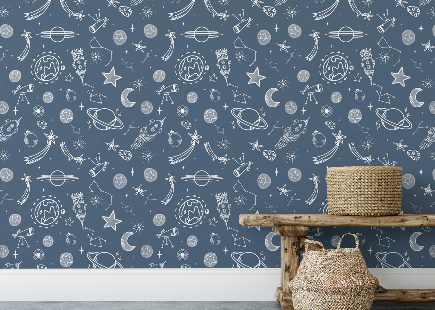 Space Voyage Blue Wallpaper for a galactic touch