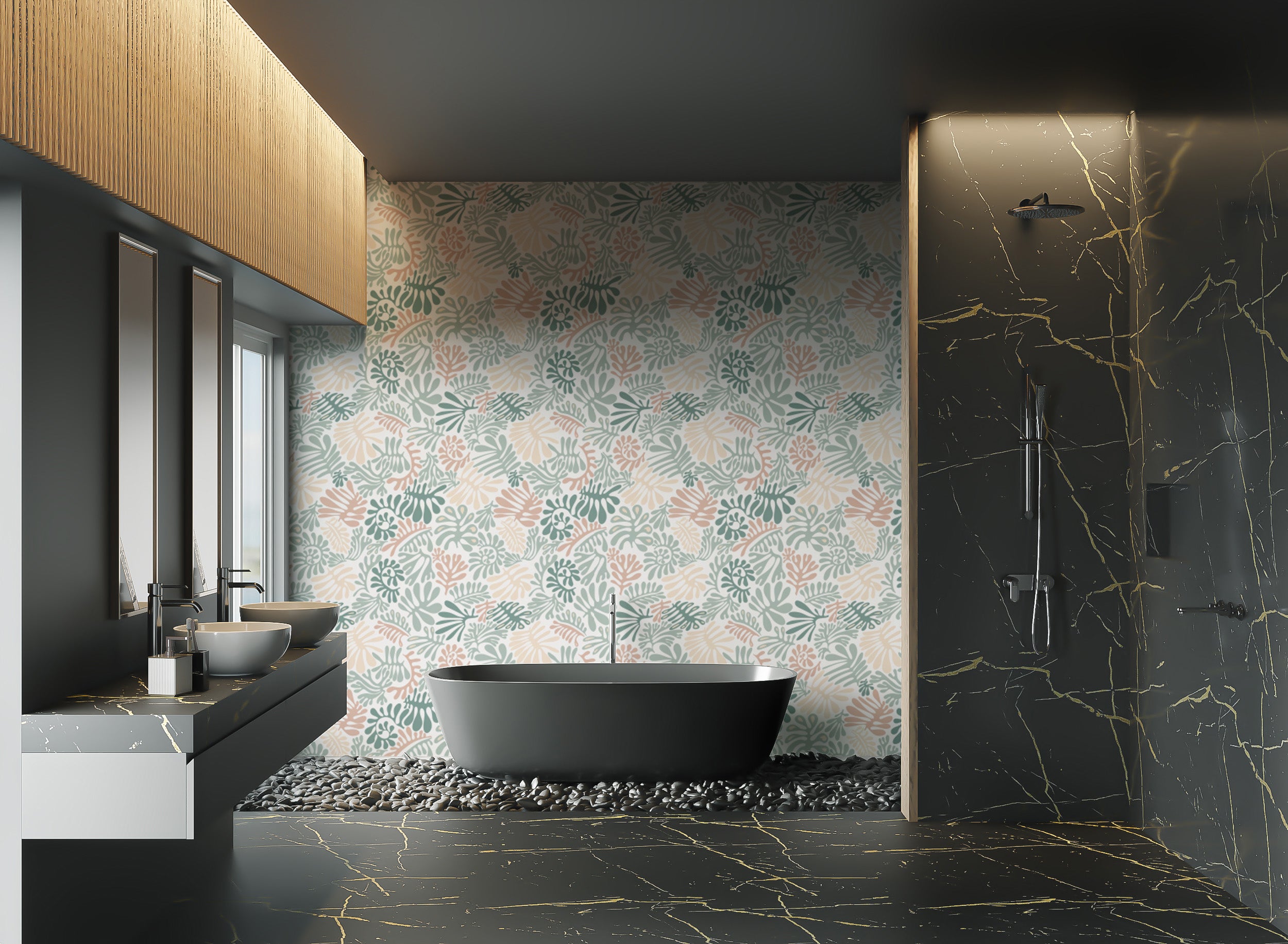 Botanical Elegance peel and stick wallpaper