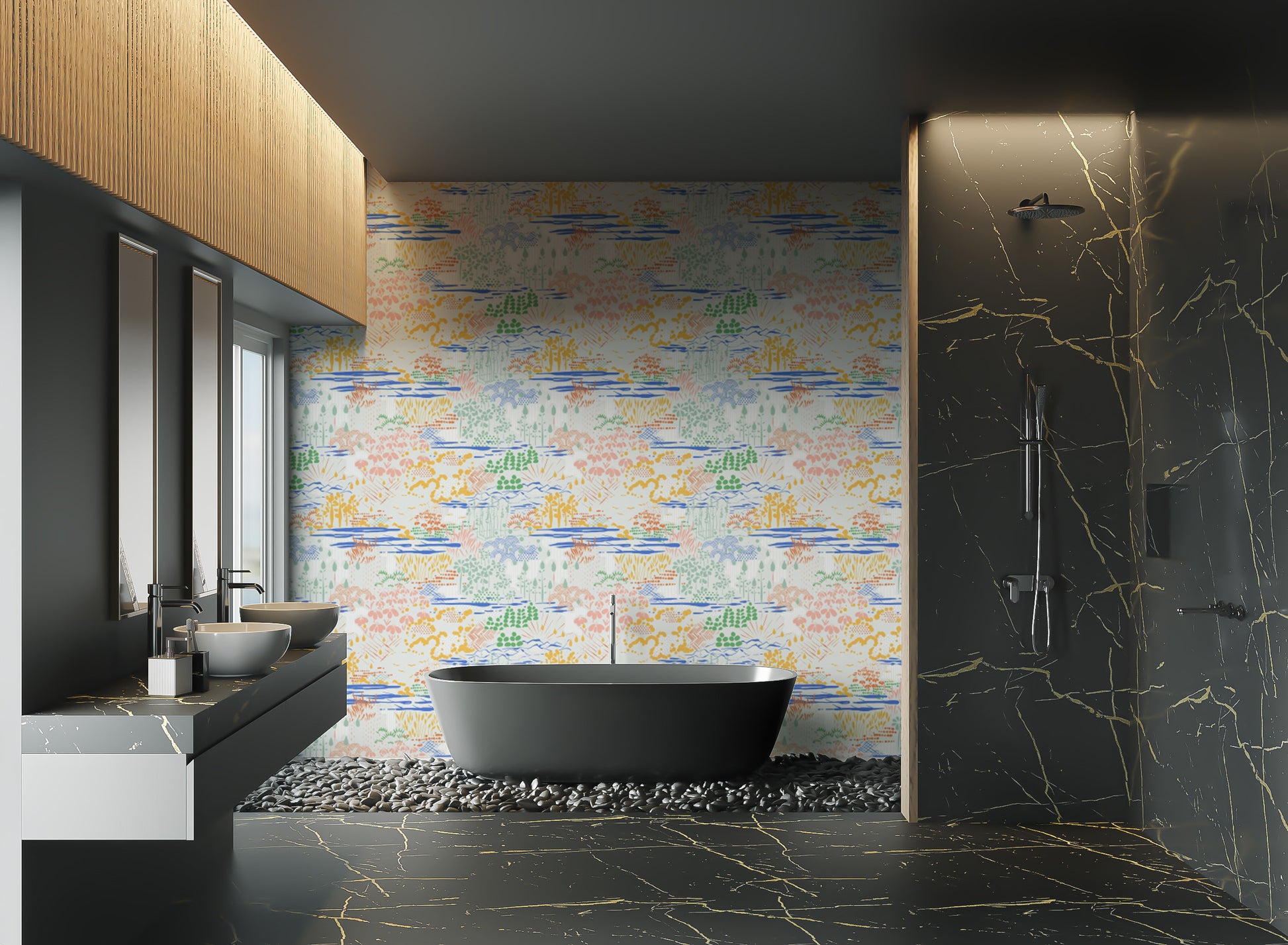 Trendy self-adhesive wallpaper with landscape elegance