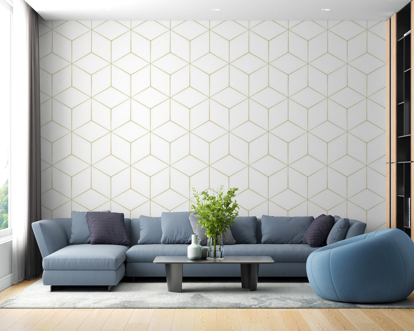 Removable Modern Hexagonal Wallpaper Decor