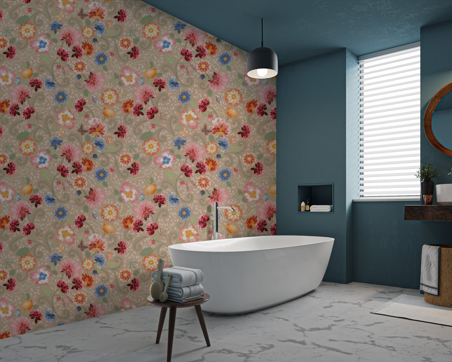 Trendy Provence wallpaper with floral elegance