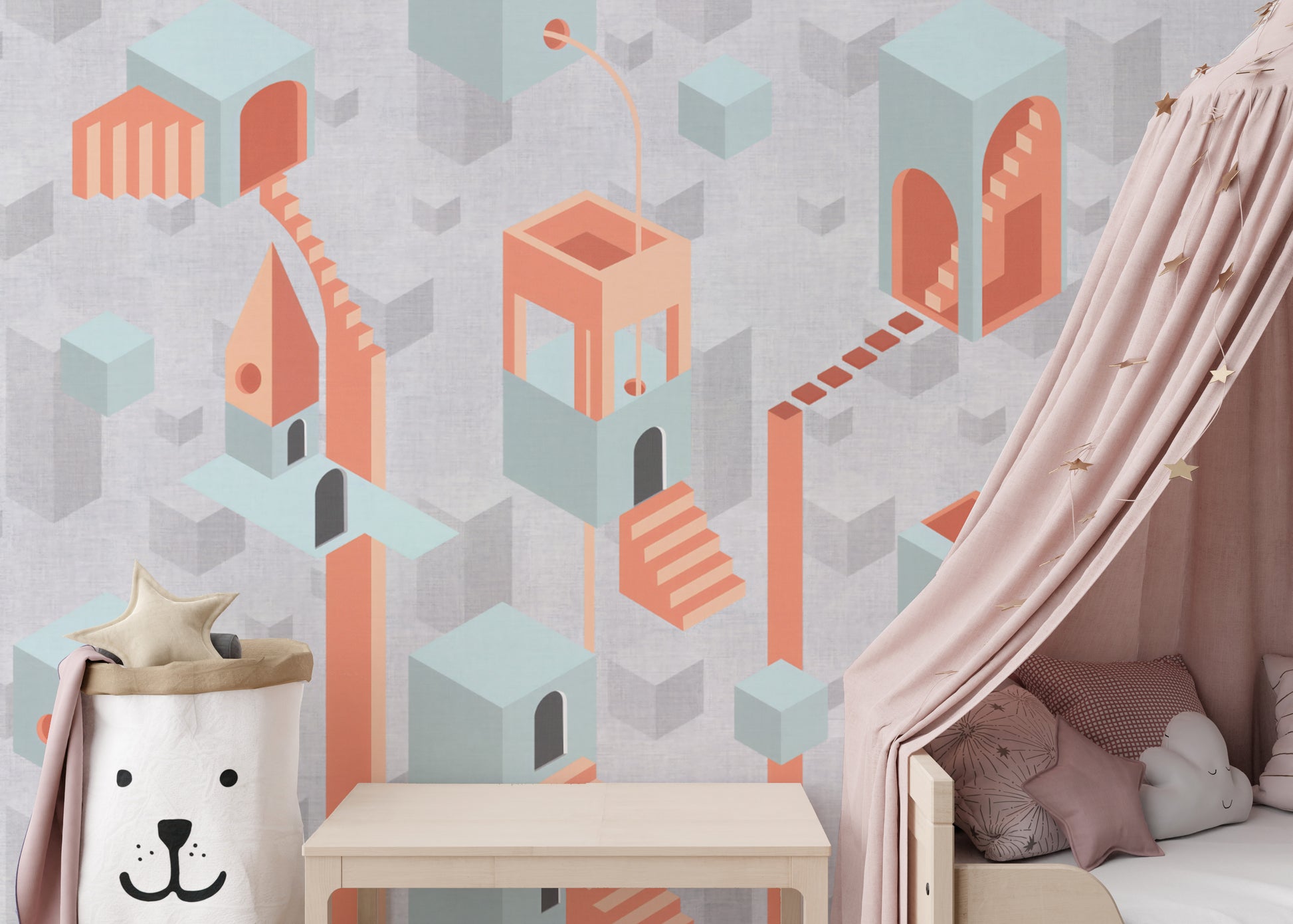 Unique Surreal Geometric Architecture Wallpaper for Homes
