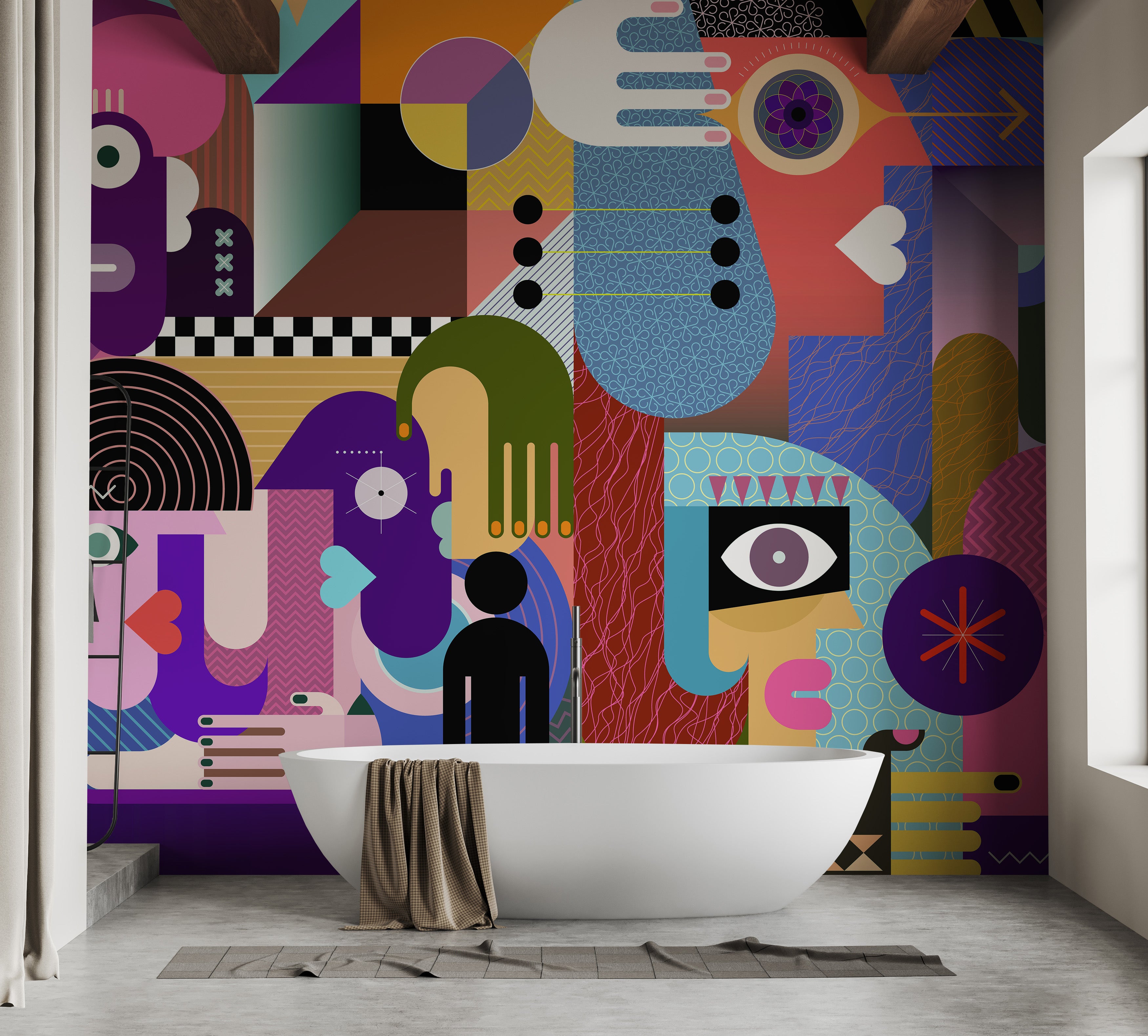 Eye-catching graffiti art wallpaper mural for modern walls.\