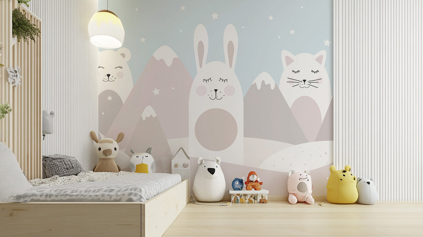 Cute Animals Kids Room Wall Mural