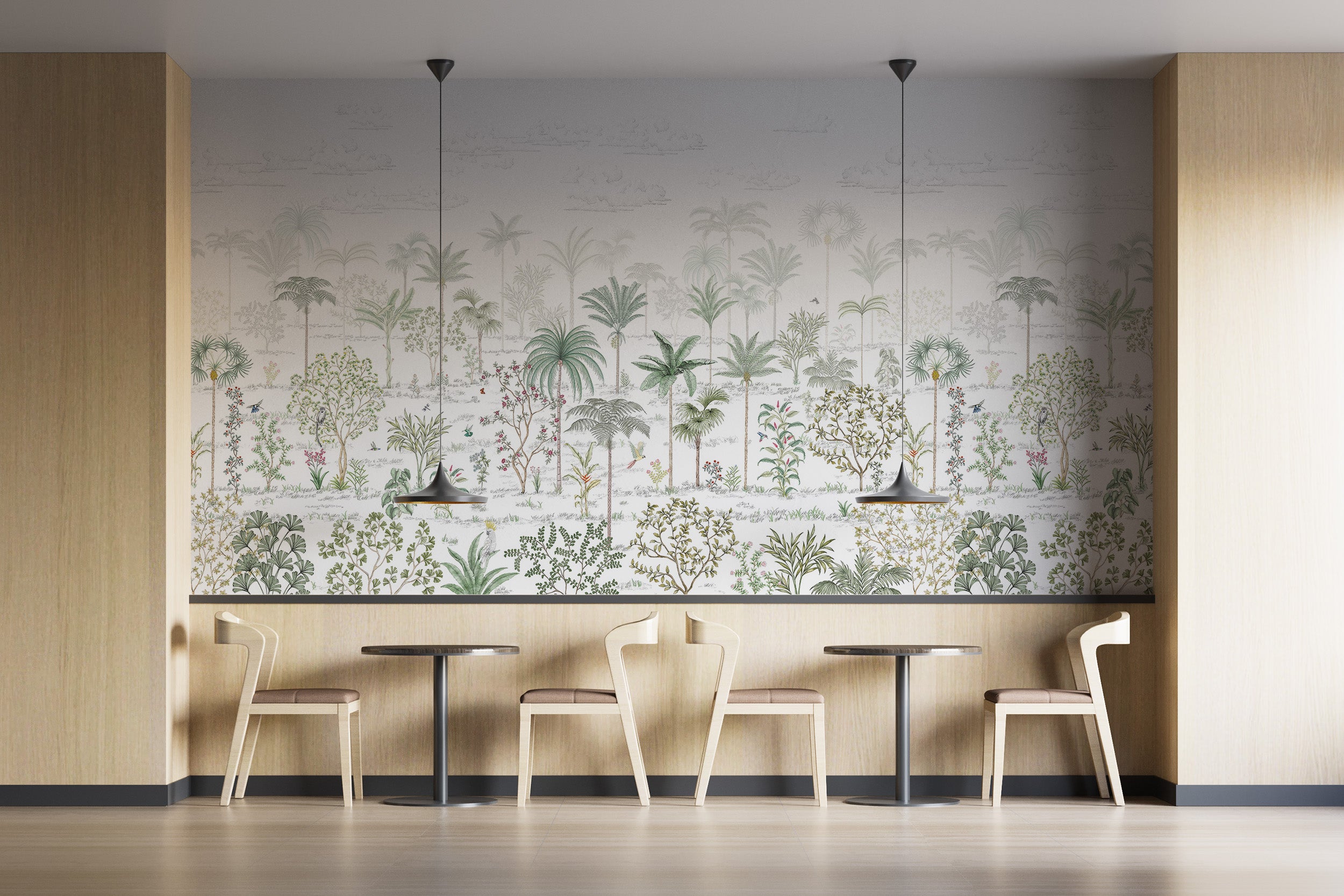 Lush foliage in Tropical Jungle Wallpaper Mural