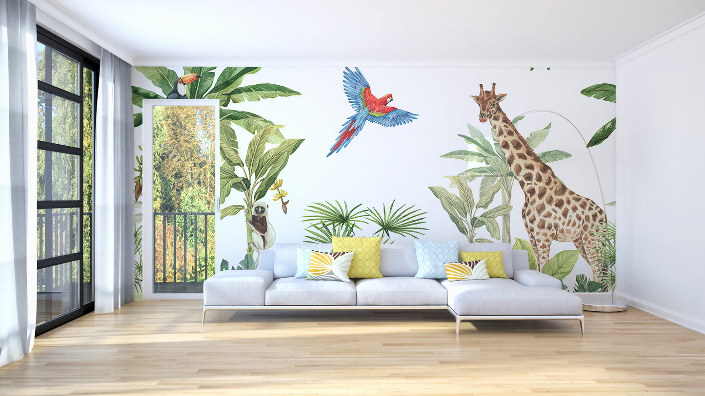 Animals Kingdom & Plants Wallpaper Mural