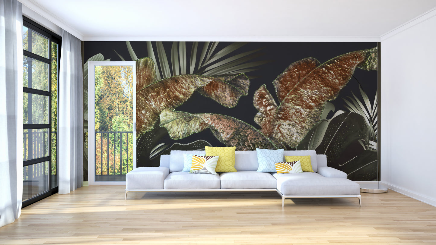 Large Tropical Leaves Wallpaper Murals