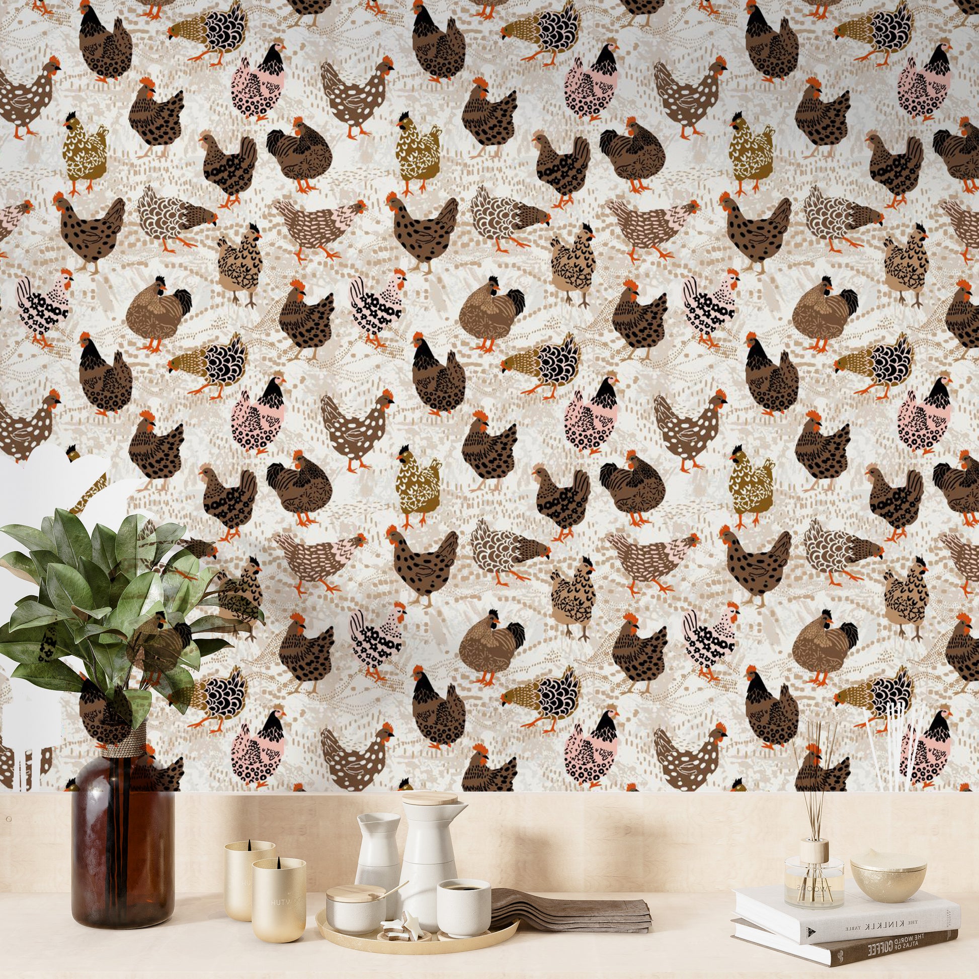 Flock-inspired wallpaper with elegant details