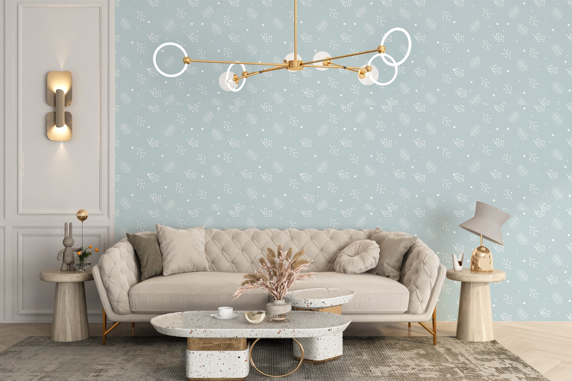 Soft spruce festive wallpaper for holidays