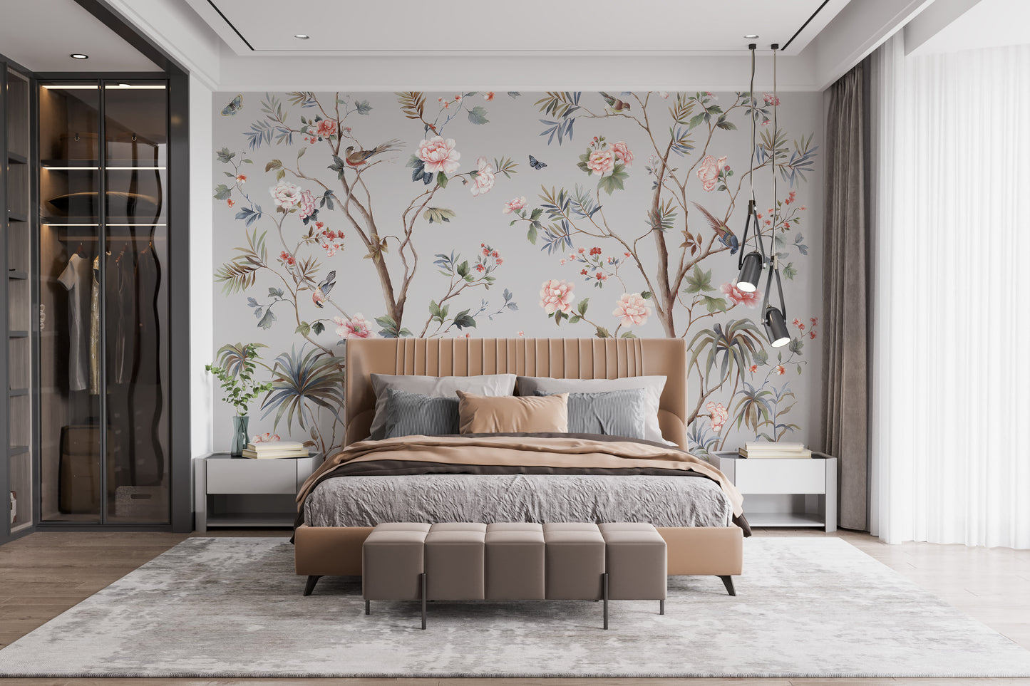 Chinoeserie Floral design Wallpaper Mural