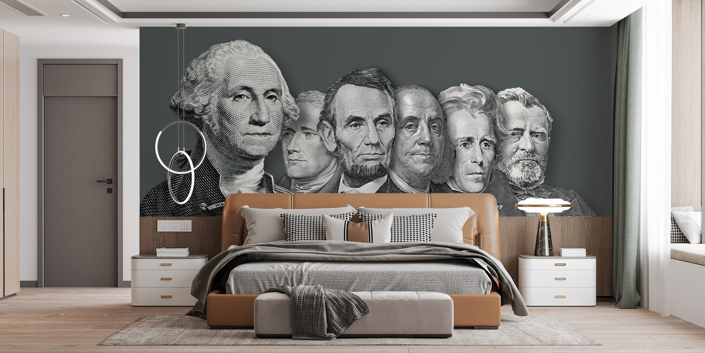 Currency-inspired Presidents wallpaper