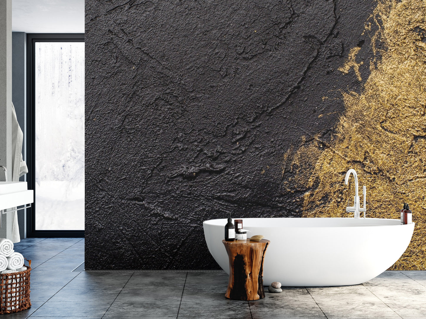 Textured Dual Tone Gold Wallpaper Mural