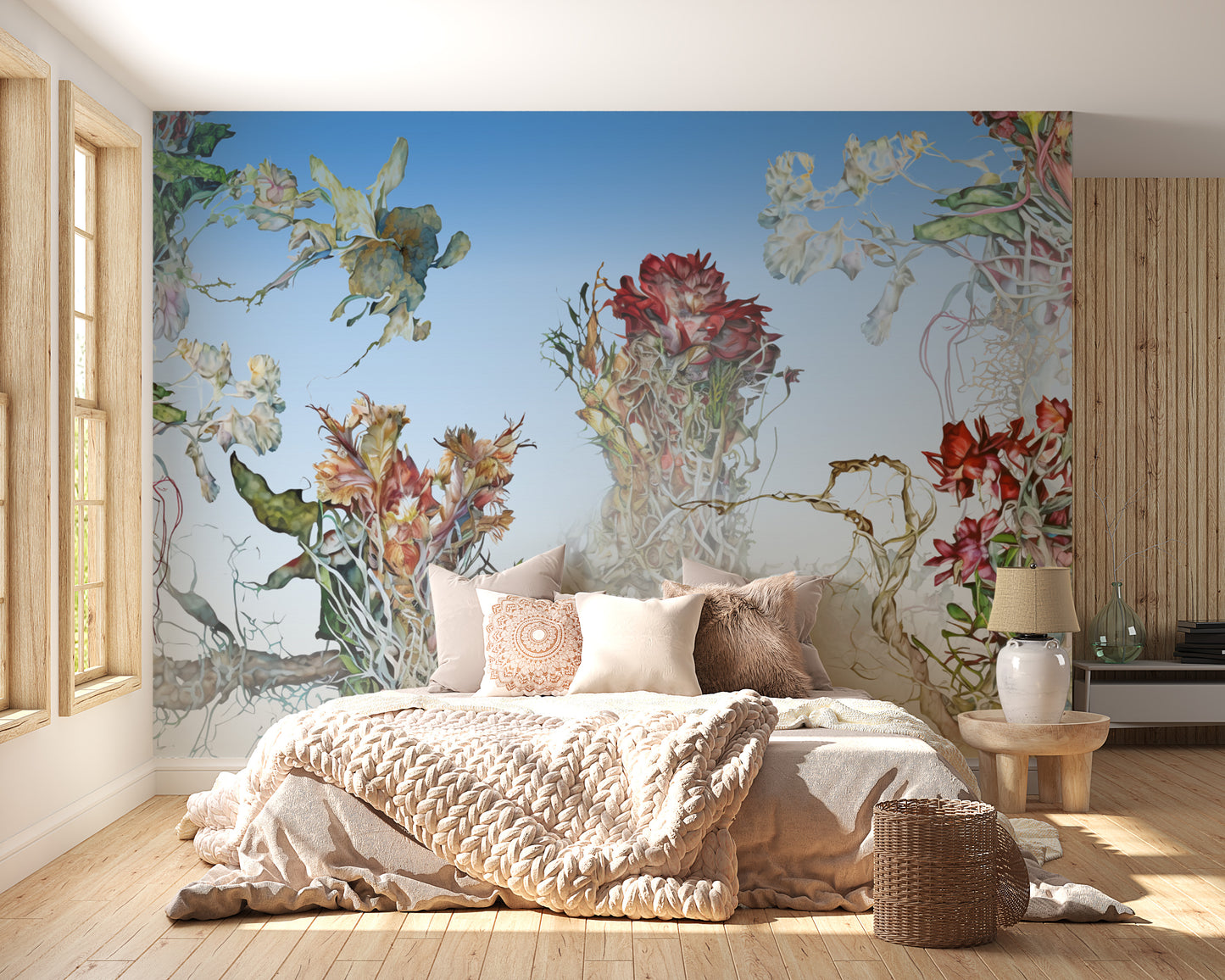 Colorful Flowering Roots Wallpaper Murals