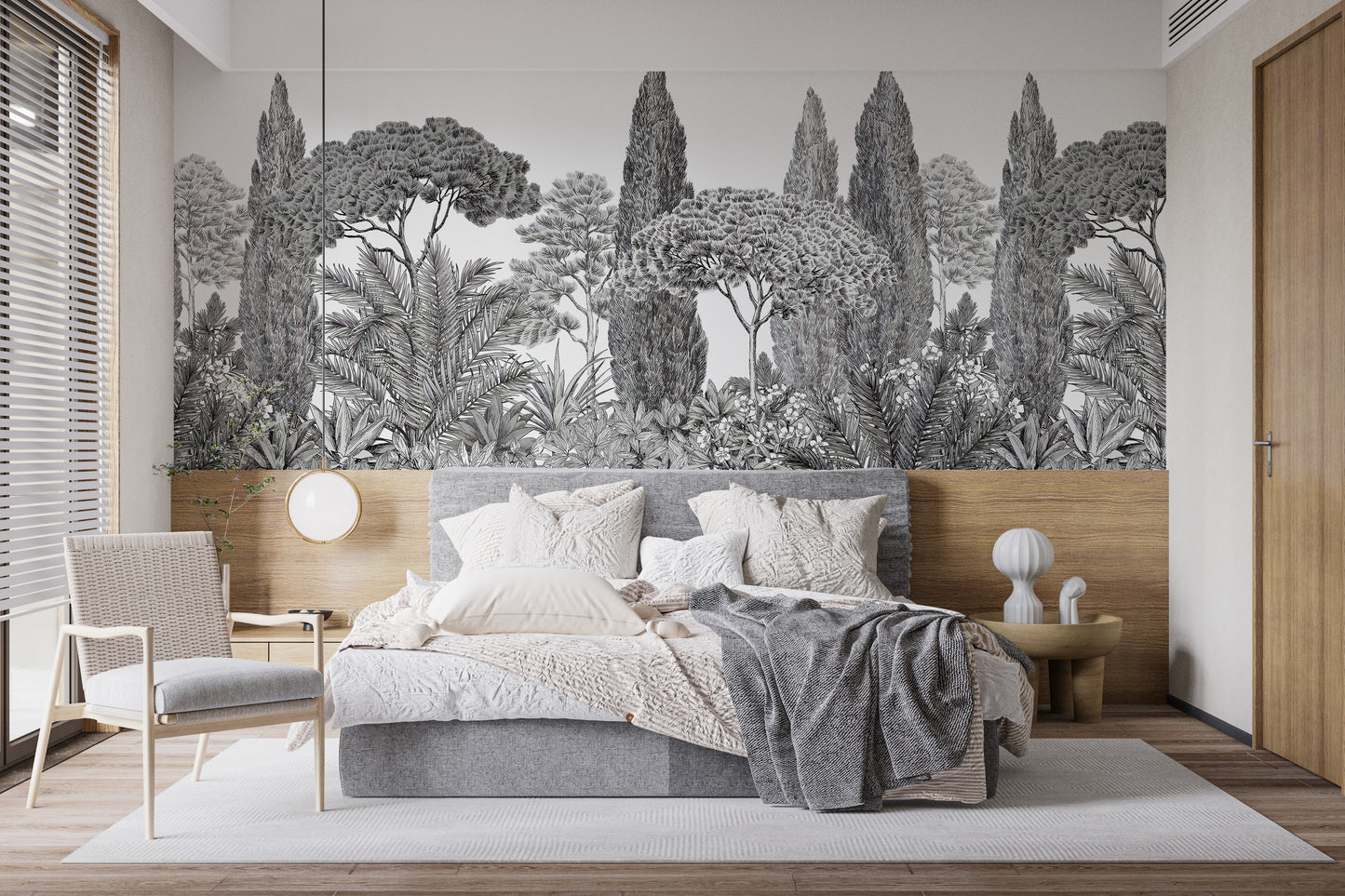 Gray Deodar Trees Wallpaper Murals