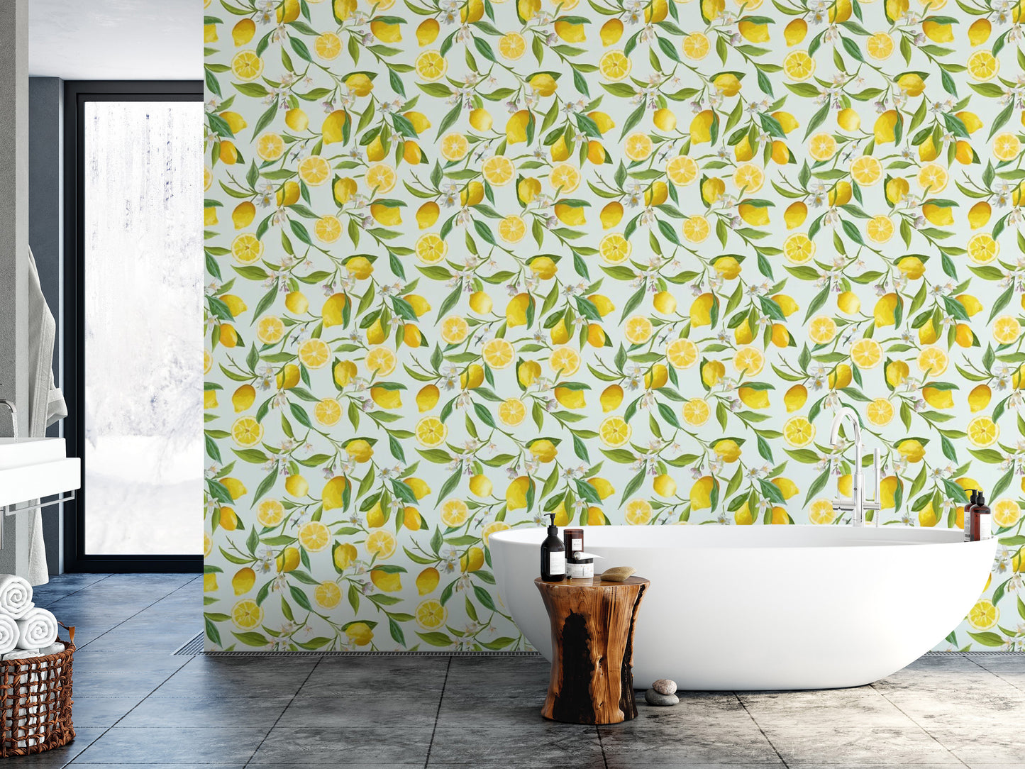 Lemon Design Wallpaper Mural for a zesty feel
