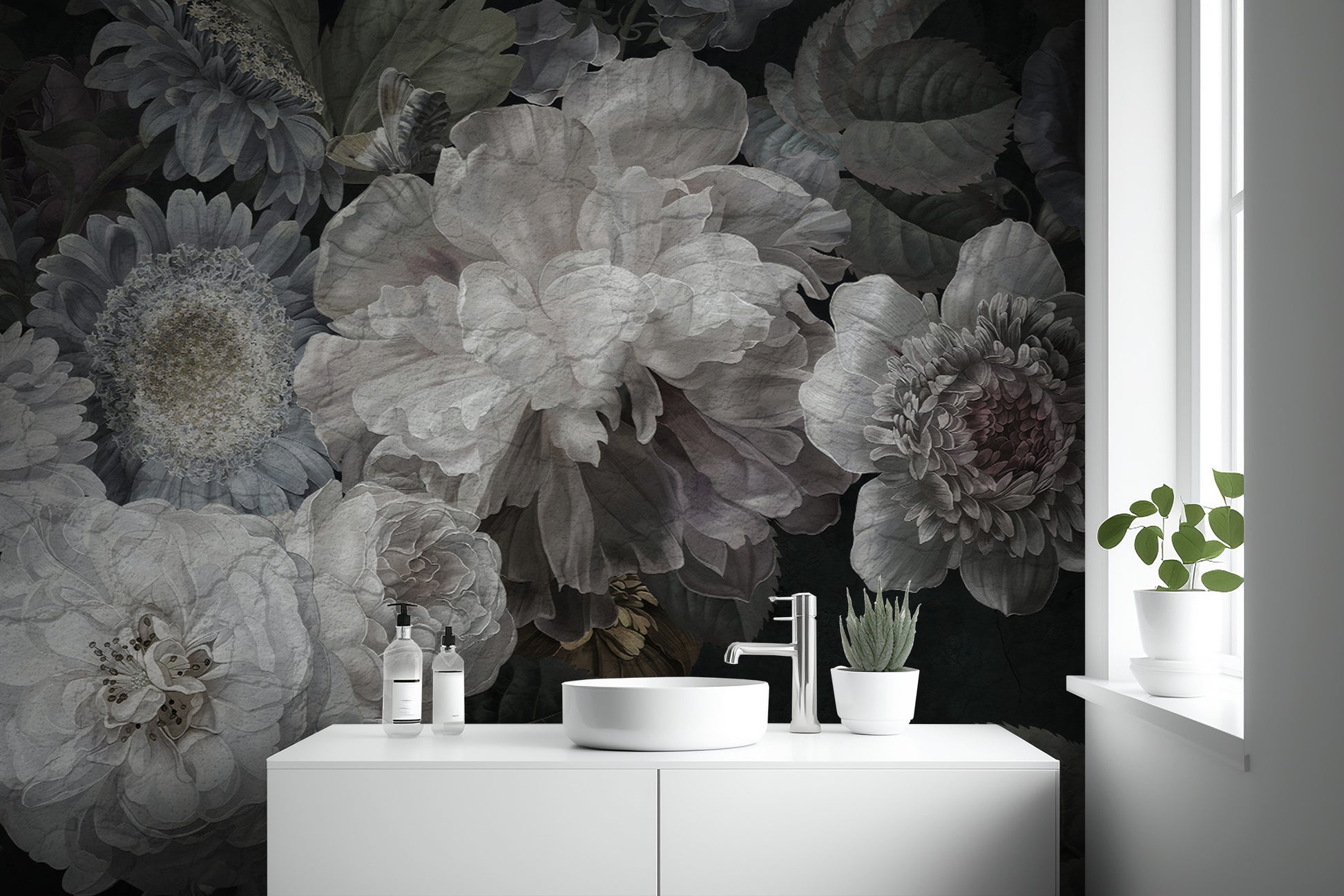 Chic Velvet Bloom Wall Mural
