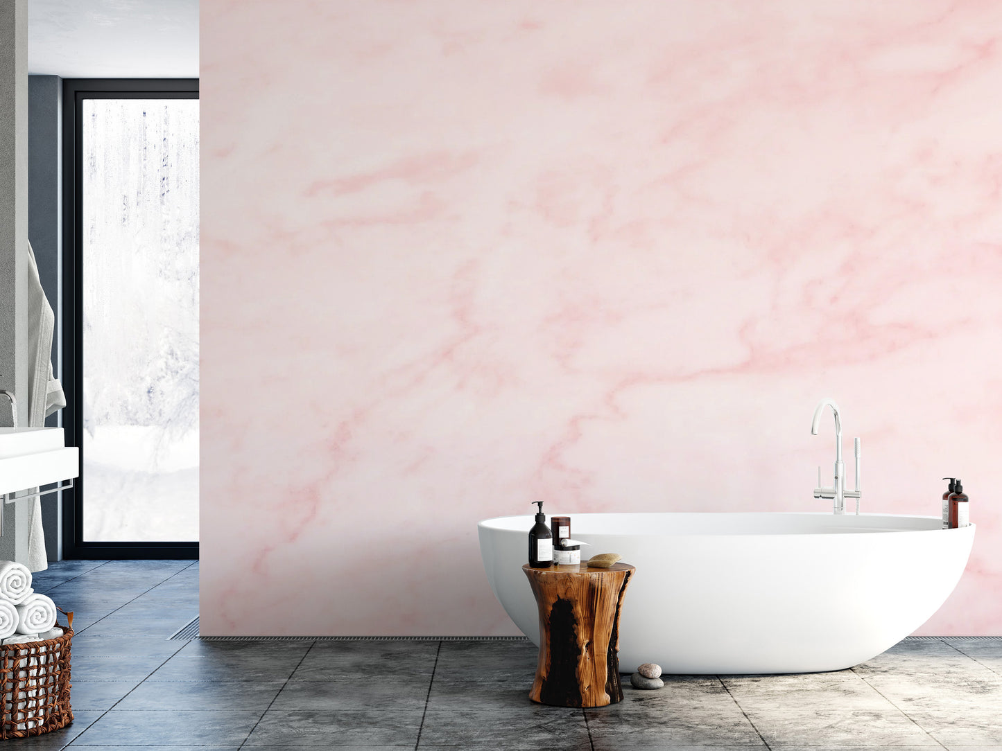 Pink Marble Wallpaper Mural - Giffywalls