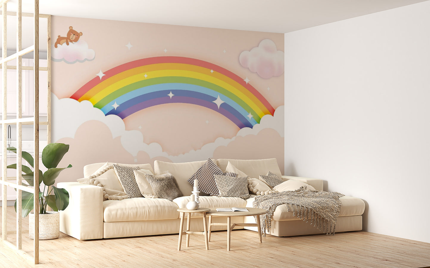 Colorful Rainbow Wallpaper Mural for Kids