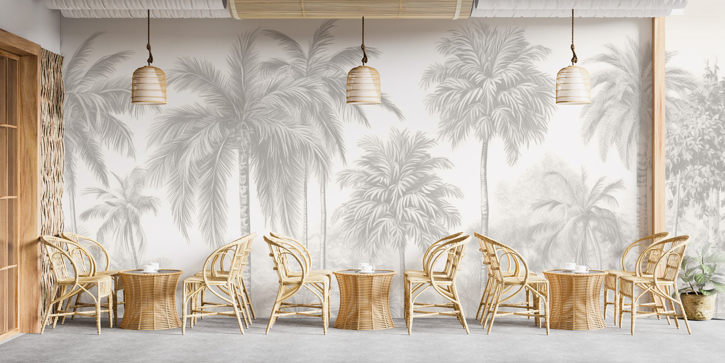 Lush greenery in Palm Tree Wallpaper Mural
