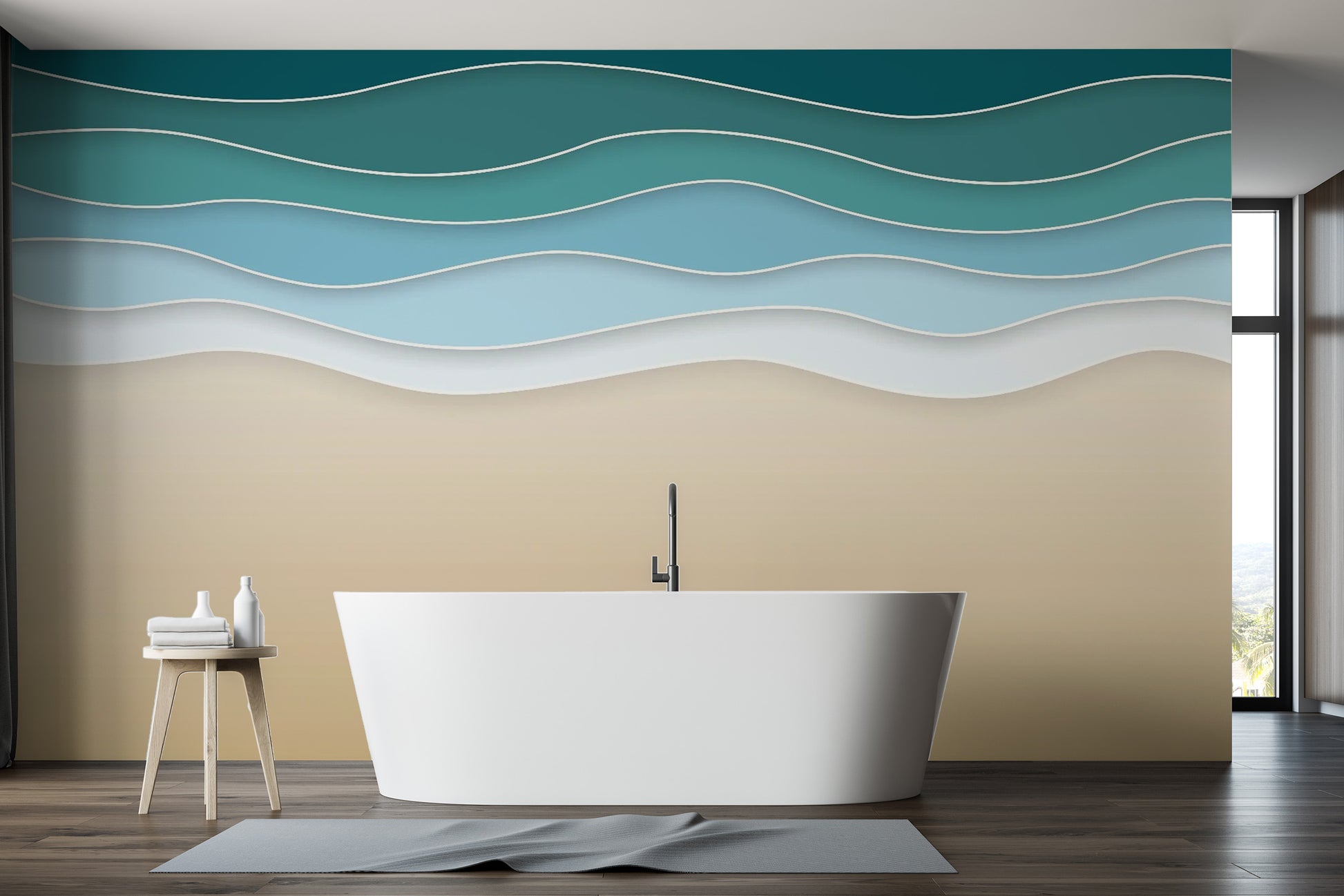 Ocean-inspired wallpaper design
